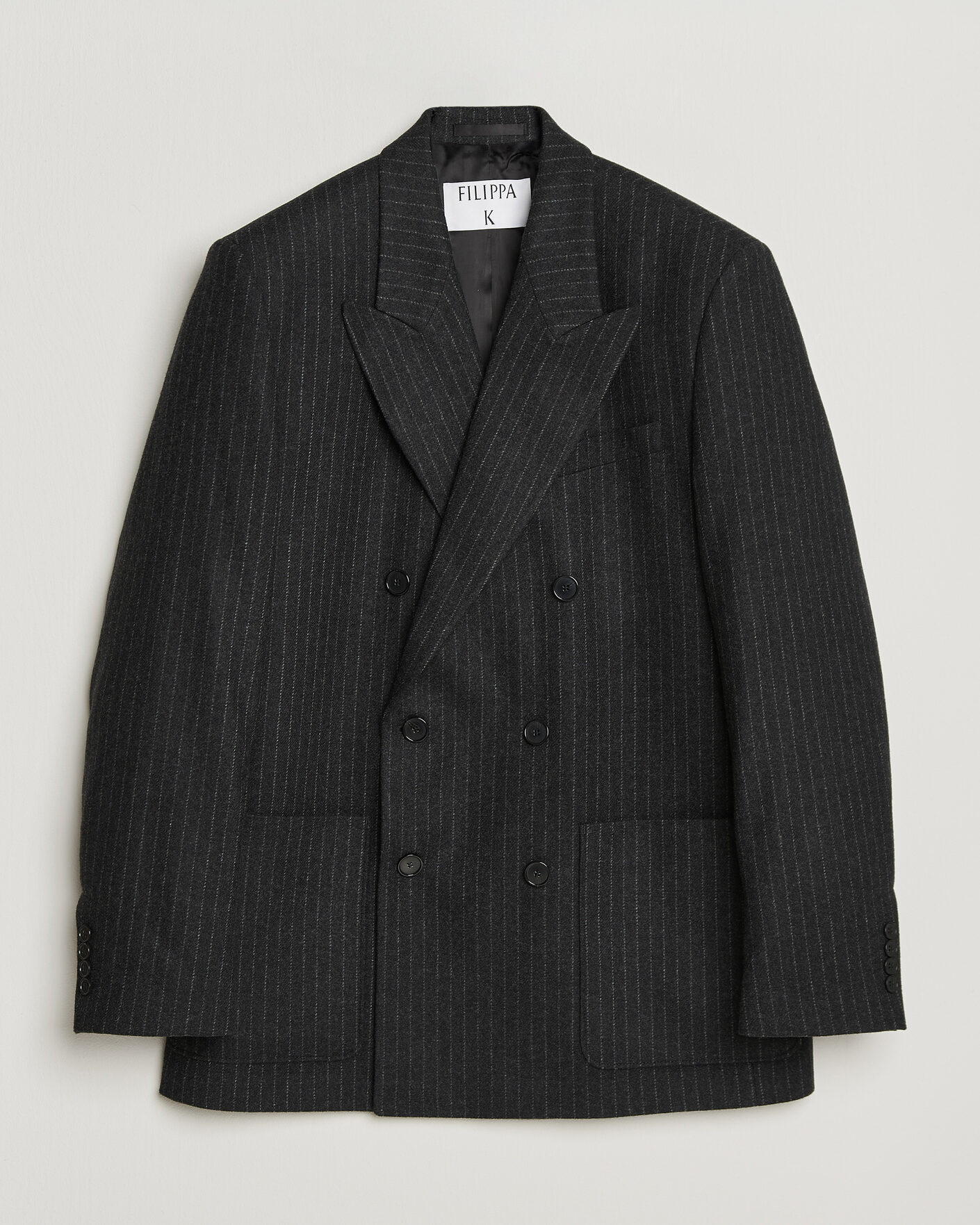 Herren | Sakkos | Filippa K | Michael Wool Flannel Pinstriped Blazer Anthracite