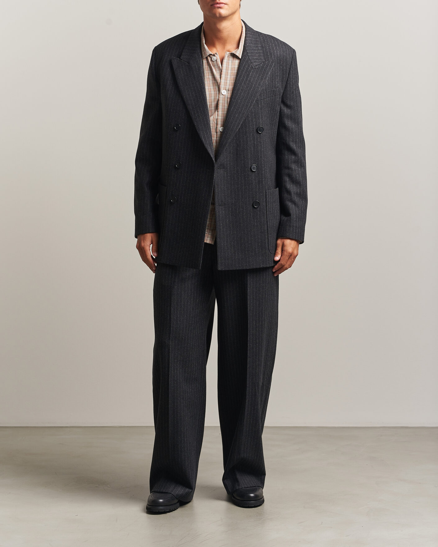 Herren | Sakkos | Filippa K | Michael Wool Flannel Pinstriped Blazer Anthracite