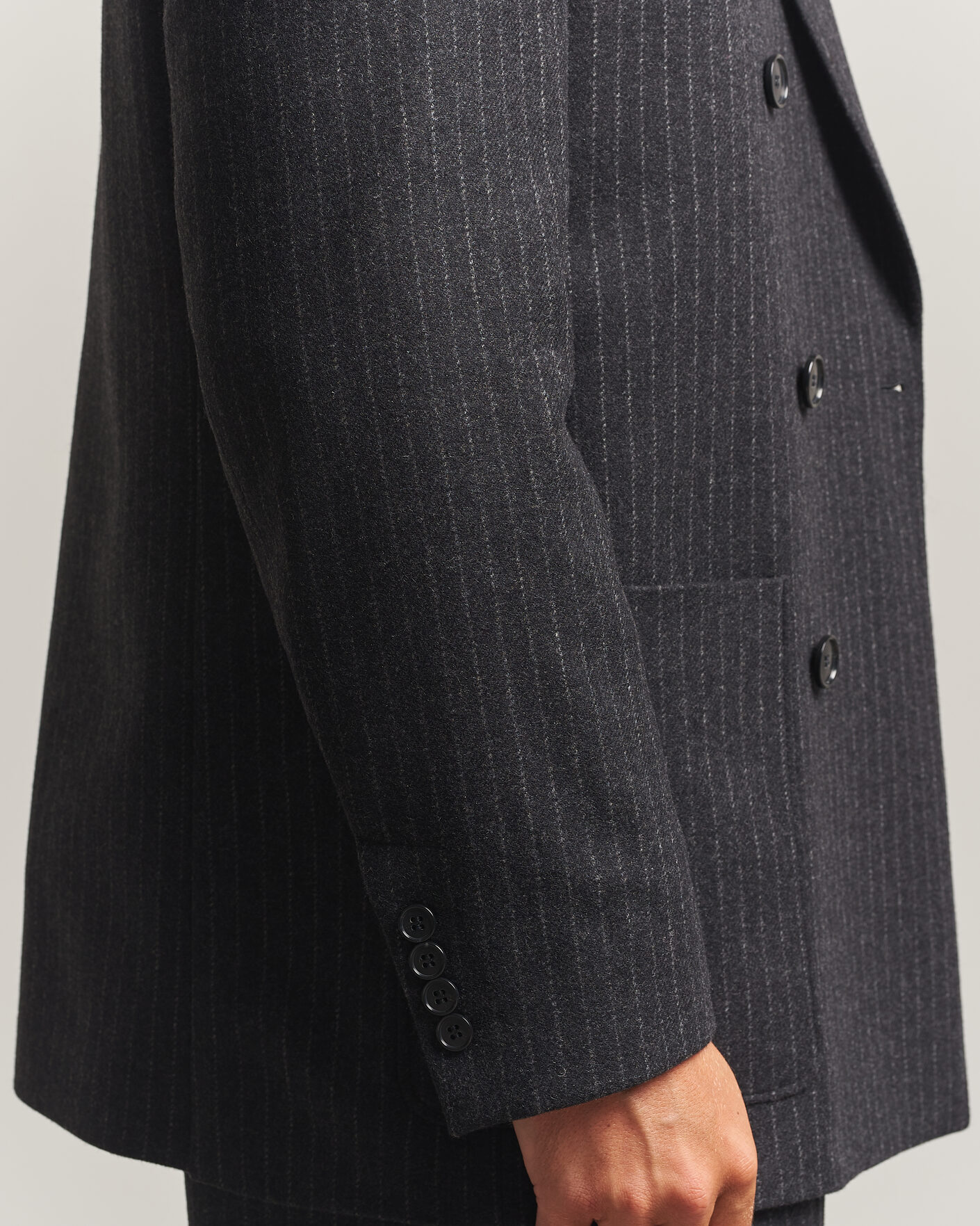 Herren | Sakkos | Filippa K | Michael Wool Flannel Pinstriped Blazer Anthracite
