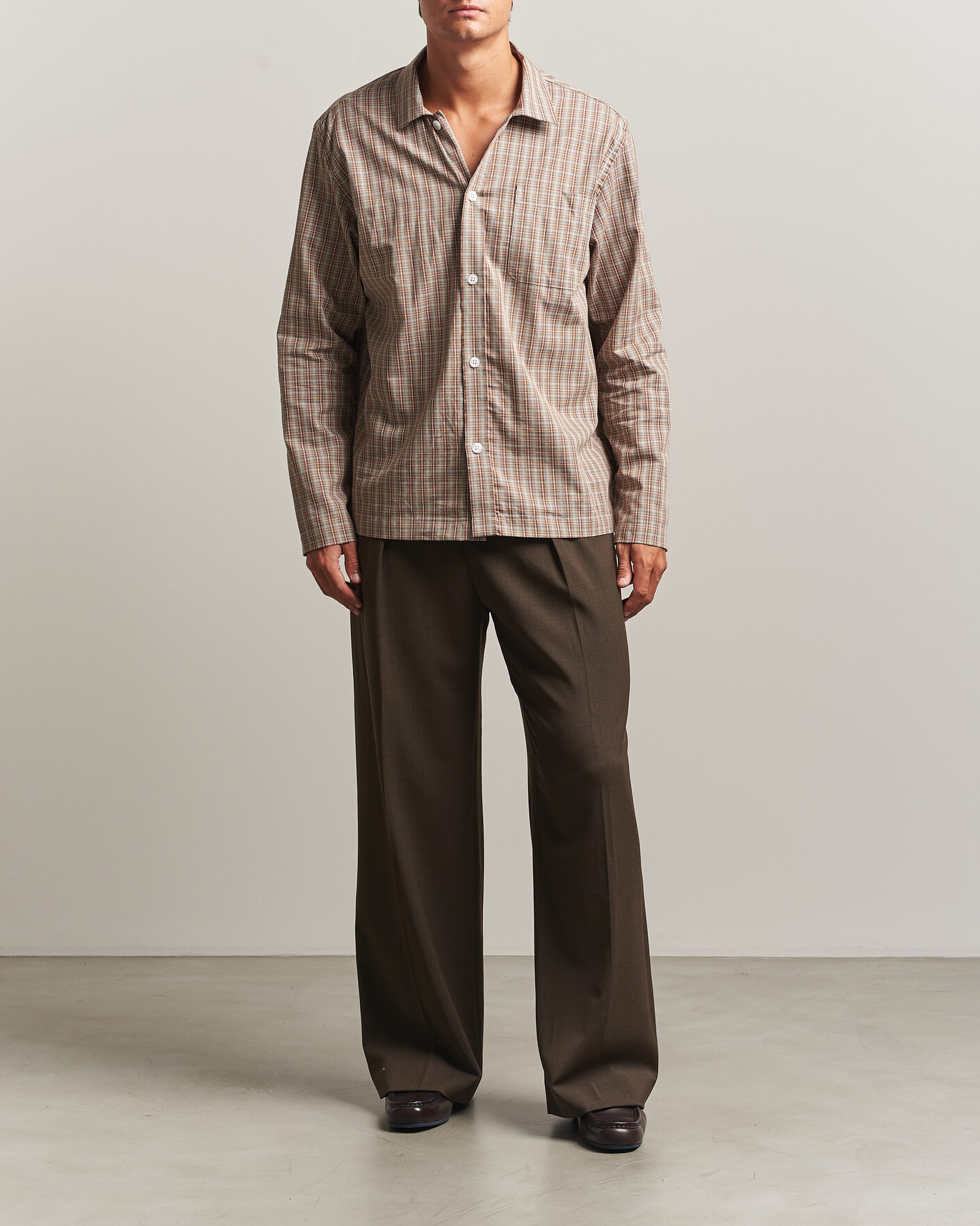 Herren | Hosen | Filippa K | Milo Wide Wool Trousers Walnut Brown