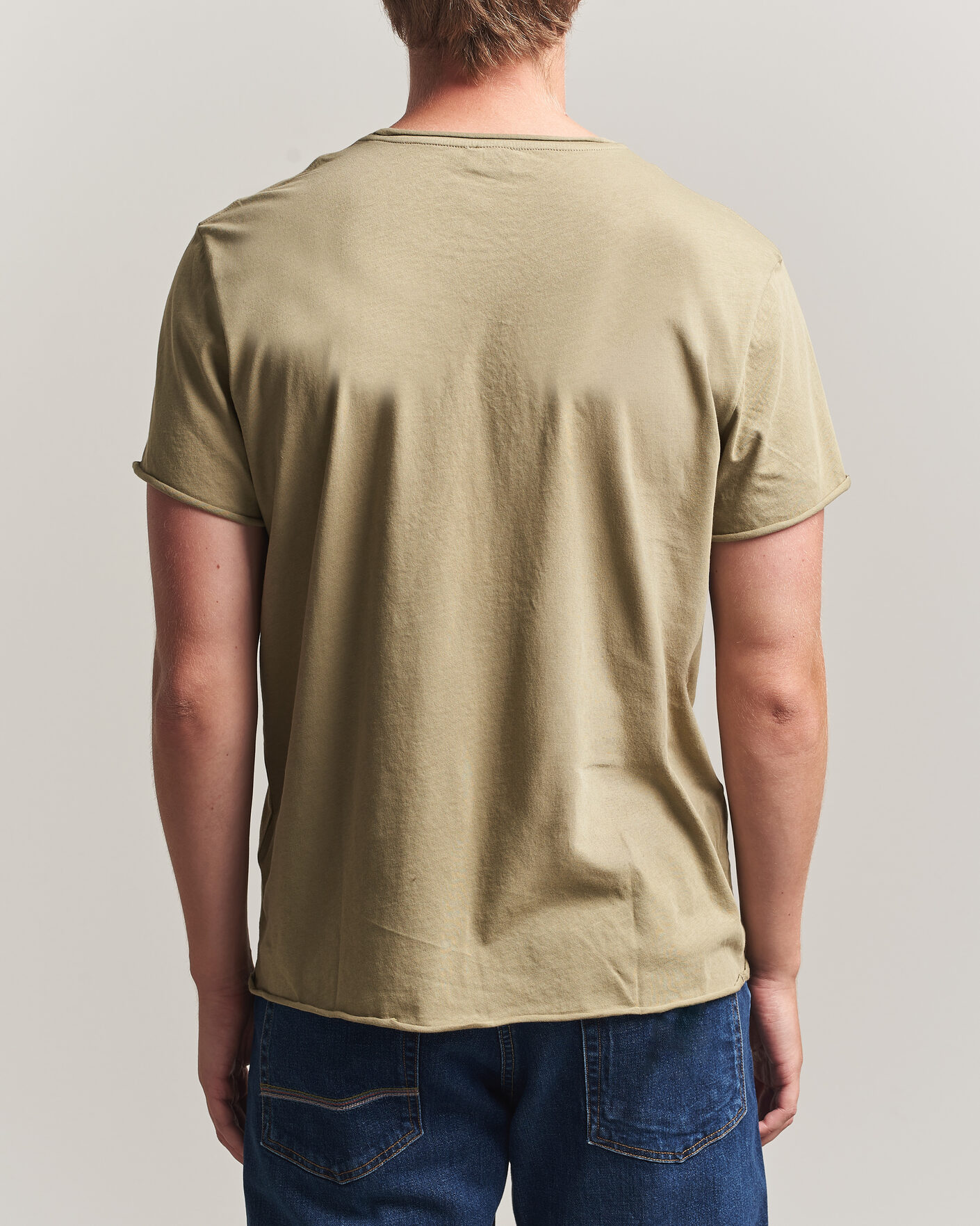 Herren | T-Shirts | Filippa K | Roll Neck Crew Neck T-Shirt Light Olive Green
