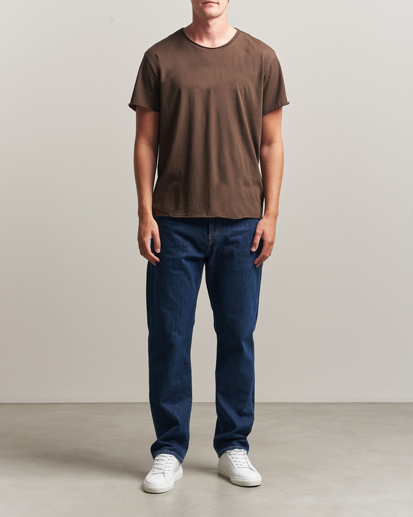 Herren | T-Shirts | Filippa K | Roll Neck Crew Neck T-Shirt Golden Brown