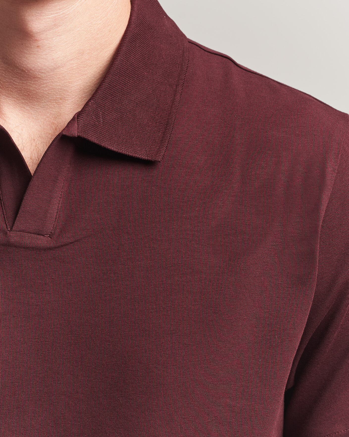 Herren | Poloshirts | Filippa K | Soft Lycra Polo T-Shirt Dark Burgundy