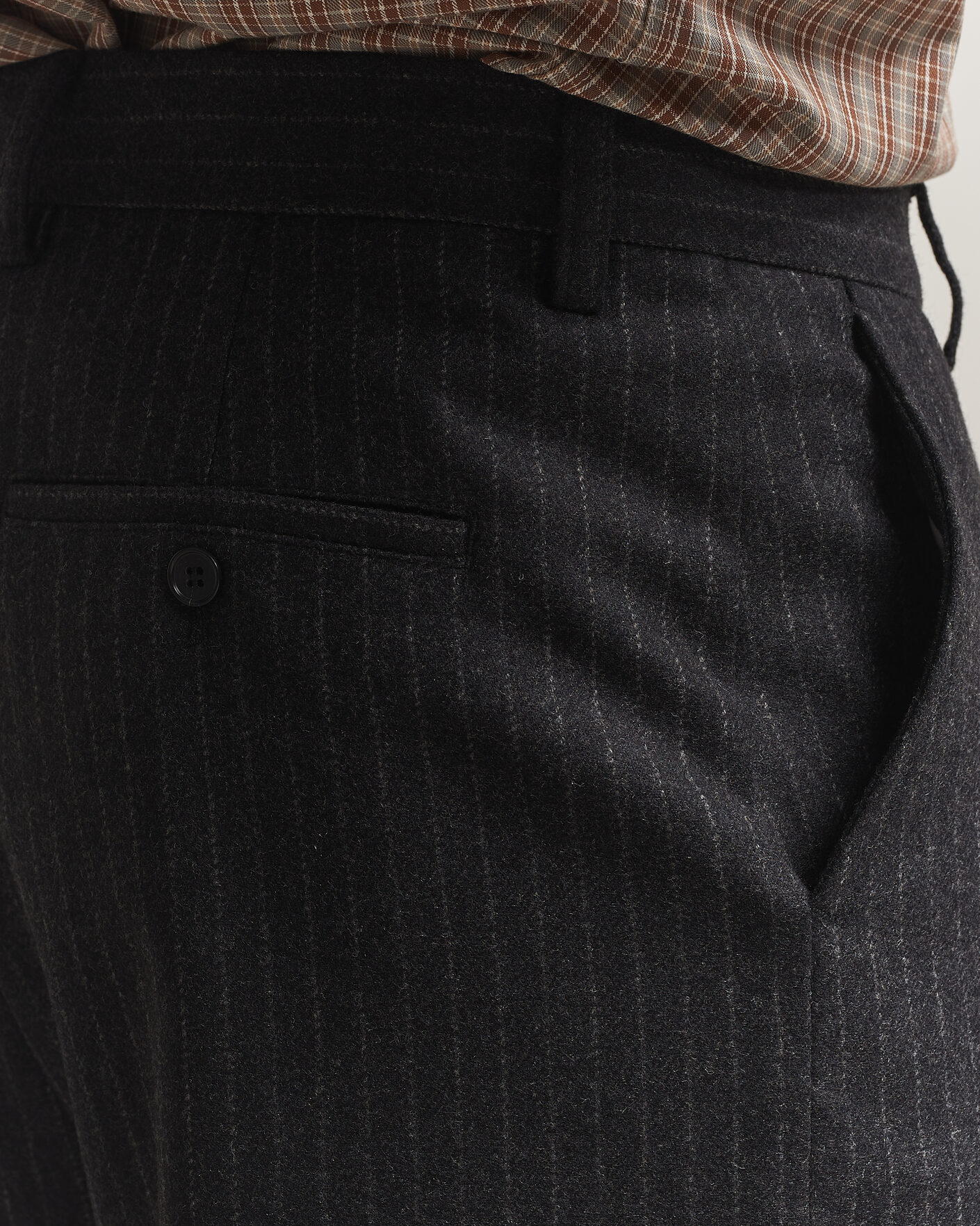 Herren | Hosen | Filippa K | Hector Wool Flannel Pinstriped Trousers Anthracite