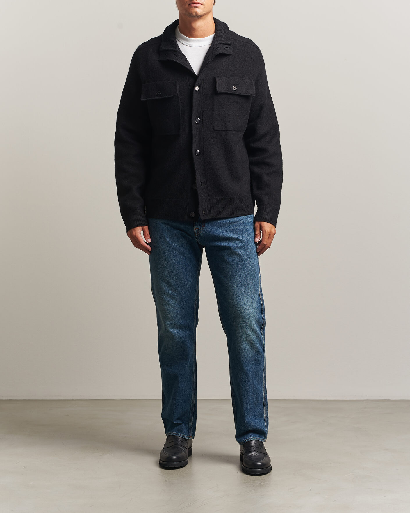Herren | Pullover | Filippa K | Wool Knitted Cardigan Black