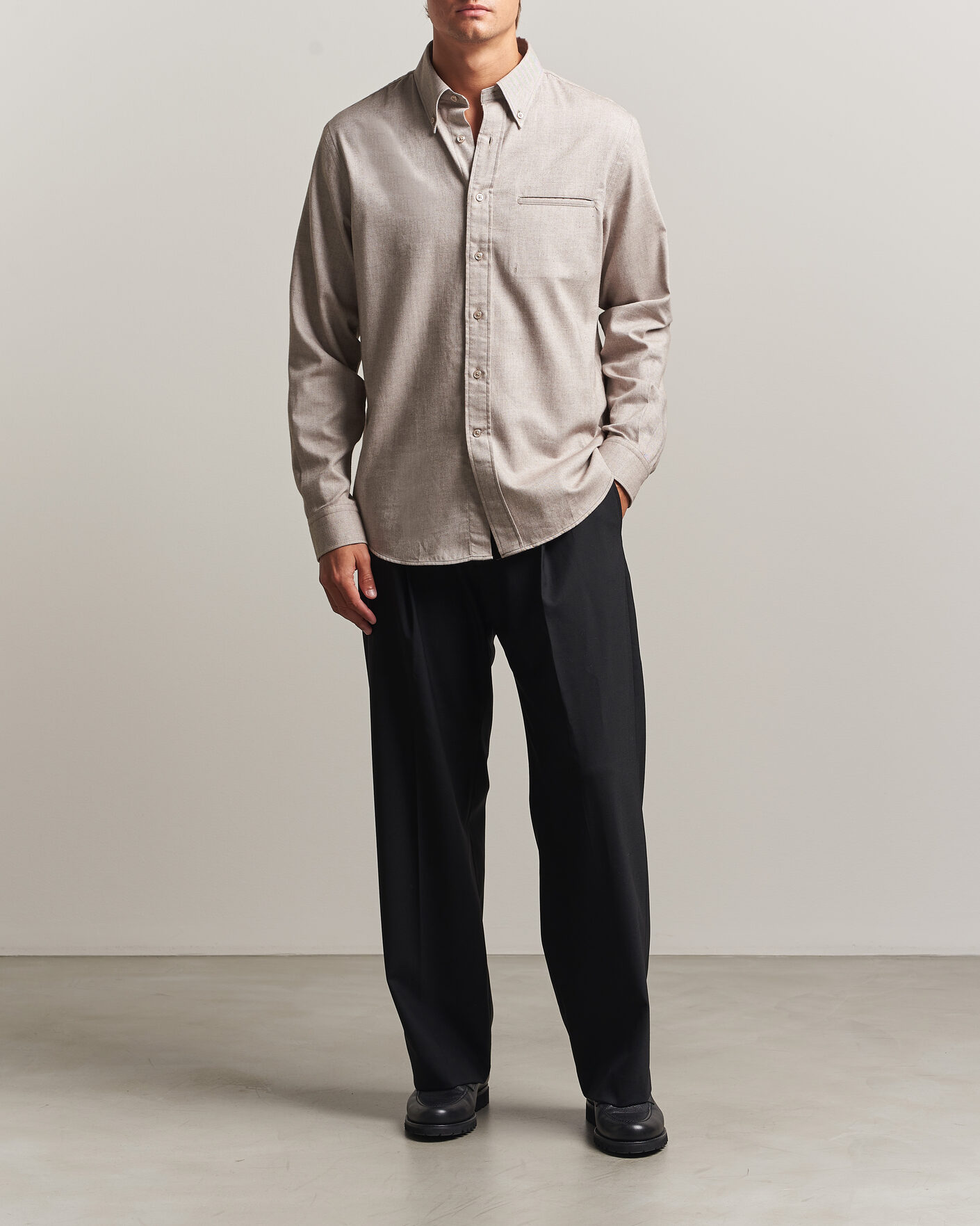 Herren | Hemden | Filippa K | Zack Flannel Shirt Mid Brown