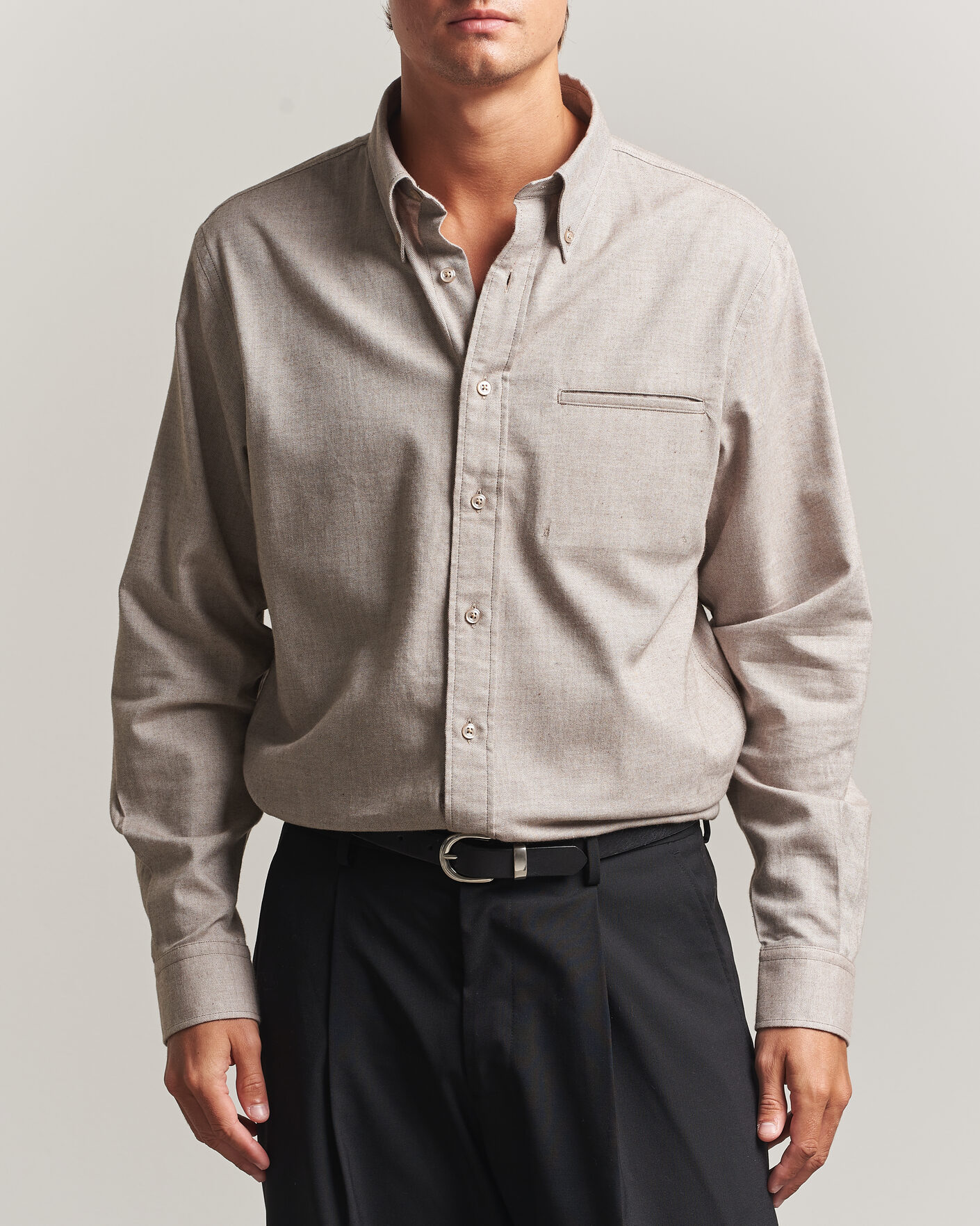 Herren | Hemden | Filippa K | Zack Flannel Shirt Mid Brown