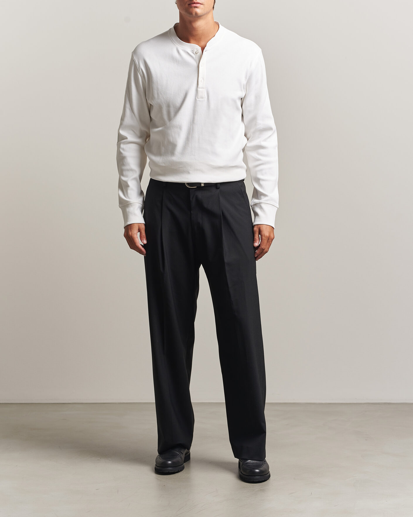 Herren | Pullover | Filippa K | Cotton Rib Henley White