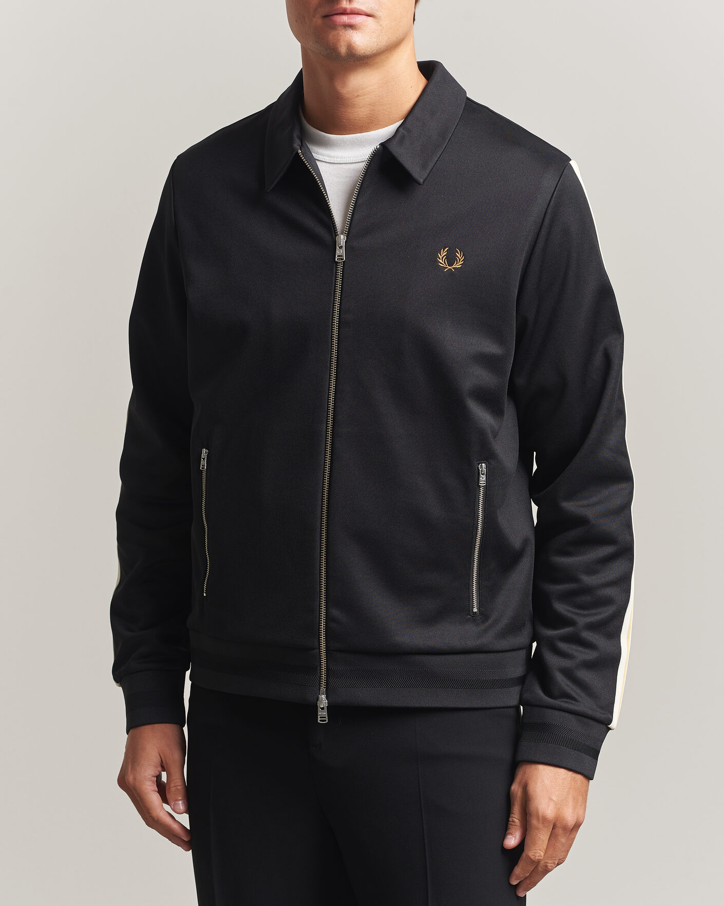 Herren | Pullover | Fred Perry | Tipped Taped Track Jacket Black