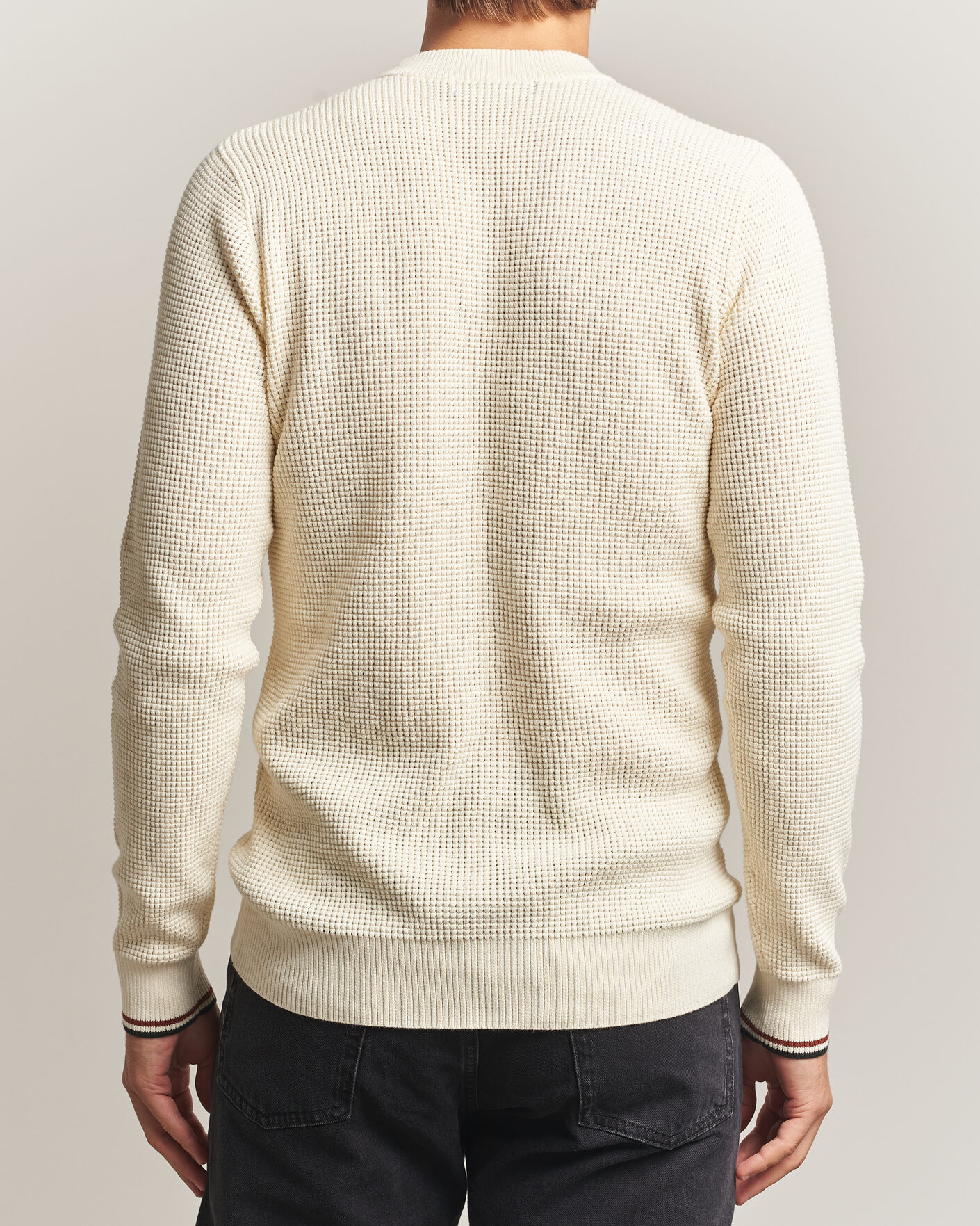 Herren | Pullover | Fred Perry | Waffle Stitch Jumper Ecru