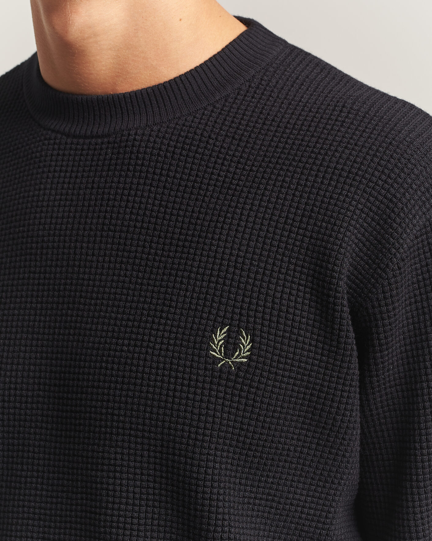 Herren | Pullover | Fred Perry | Waffle Stitch Jumper Black