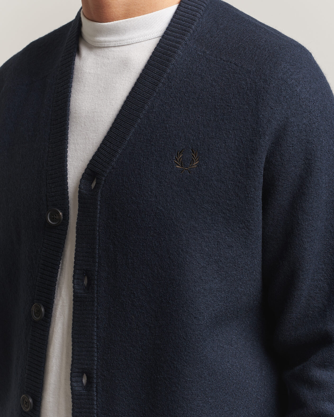 Herren | Pullover | Fred Perry | Wool Saddle Sleeve Cardigan Navy