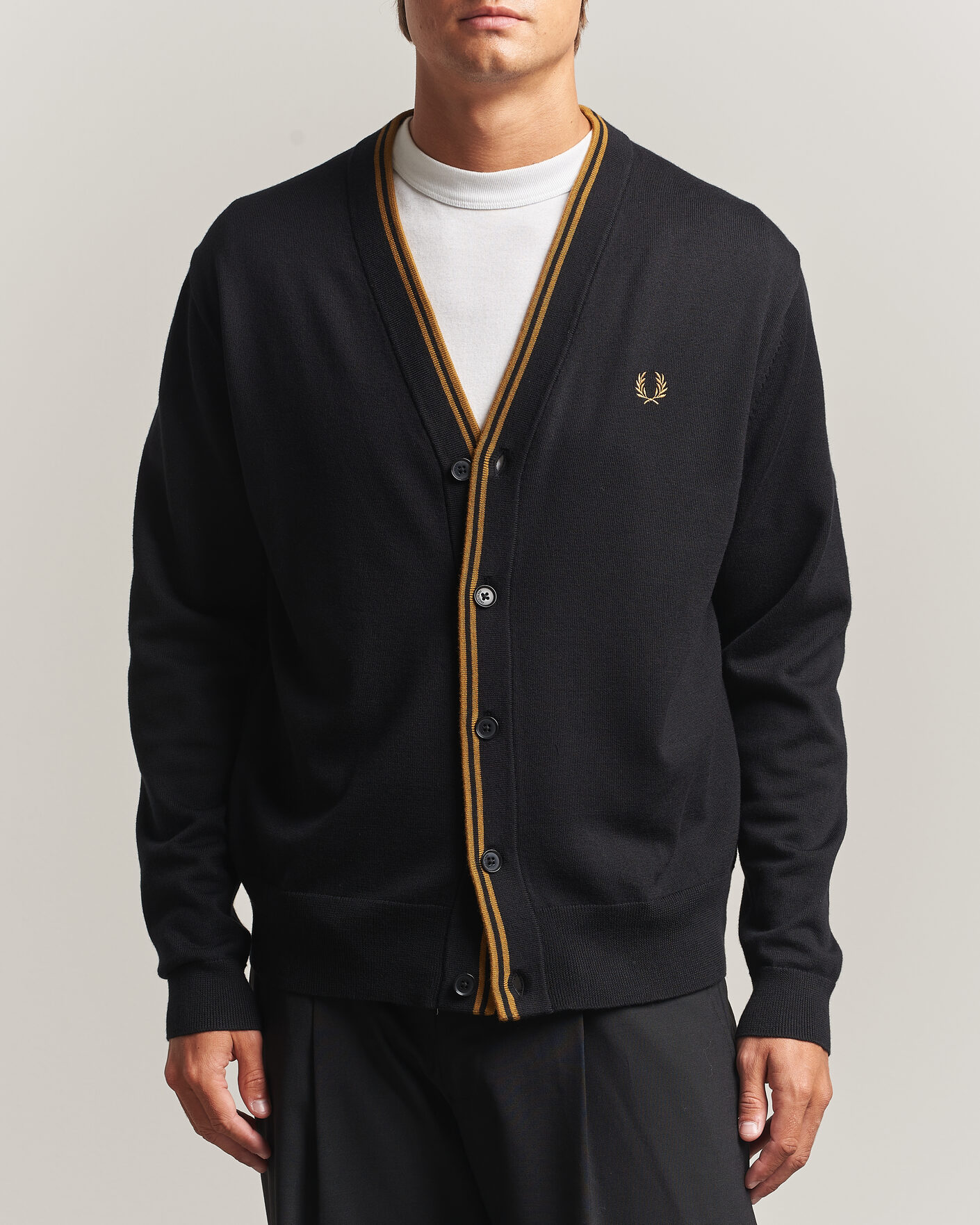 Herren | Pullover | Fred Perry | Classic Knitted Cardigan Black
