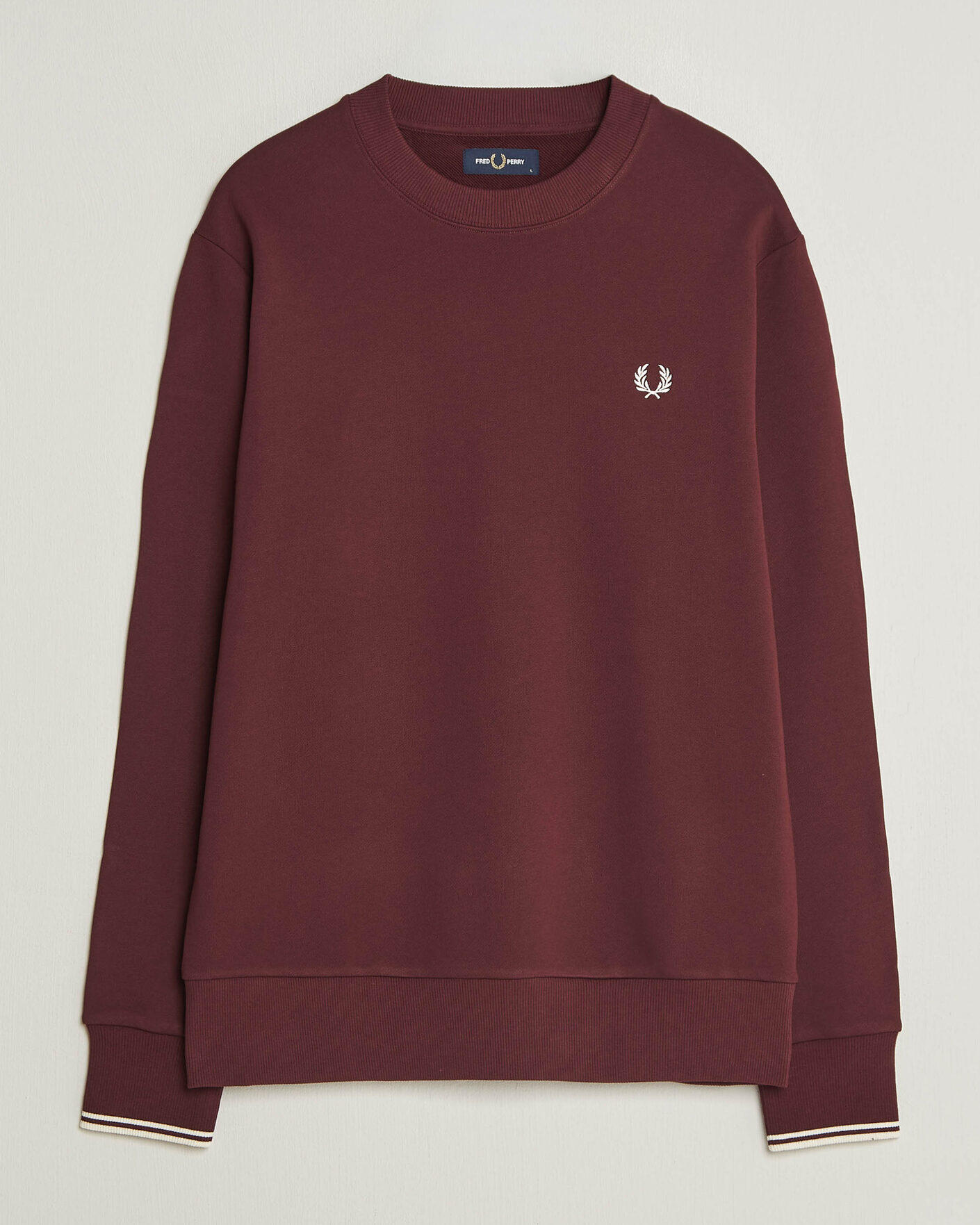Herren | Pullover | Fred Perry | Crew Neck Sweatshirt Oxblood