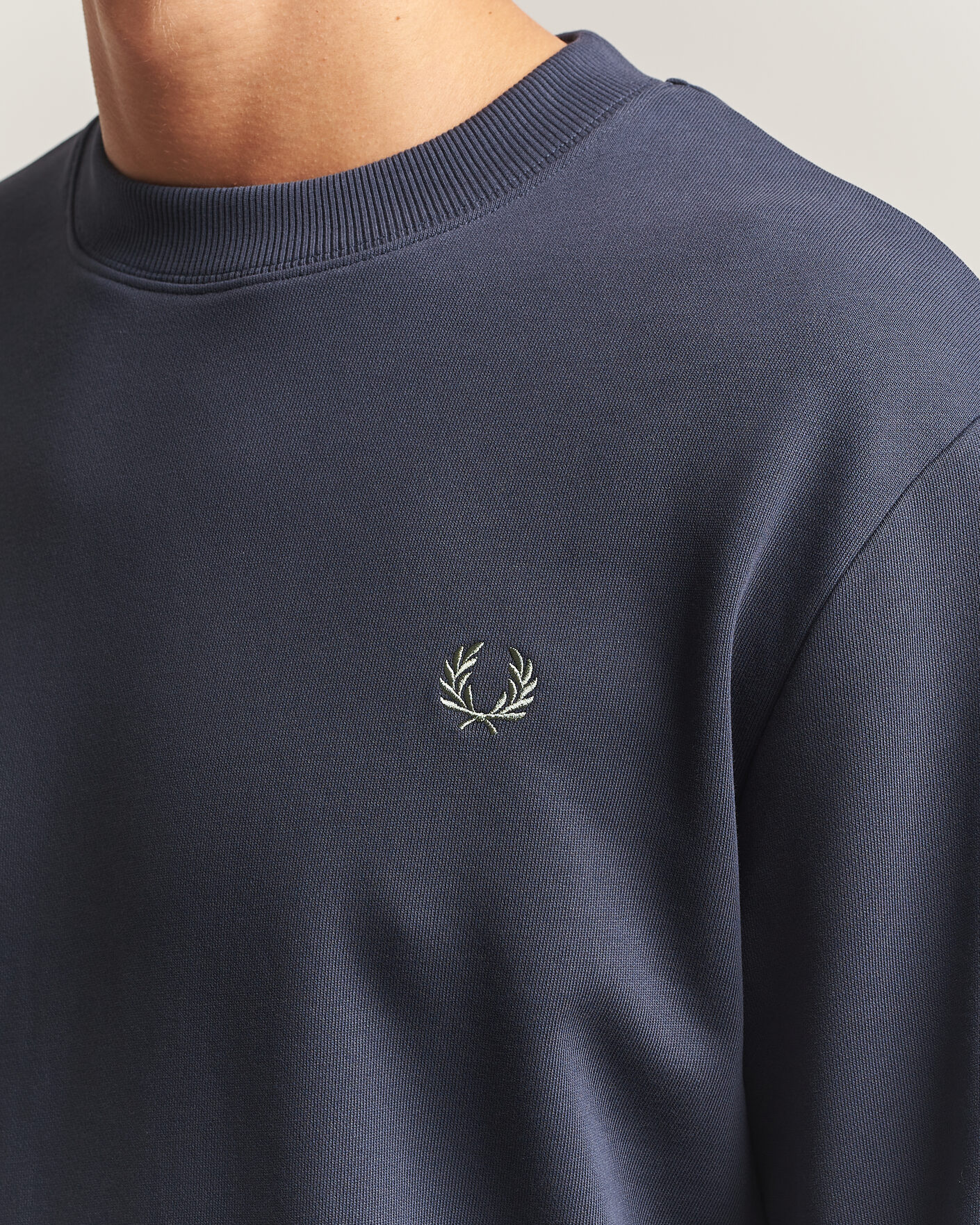 Herren | Pullover | Fred Perry | Crew Neck Sweatshirt Dark Airforce
