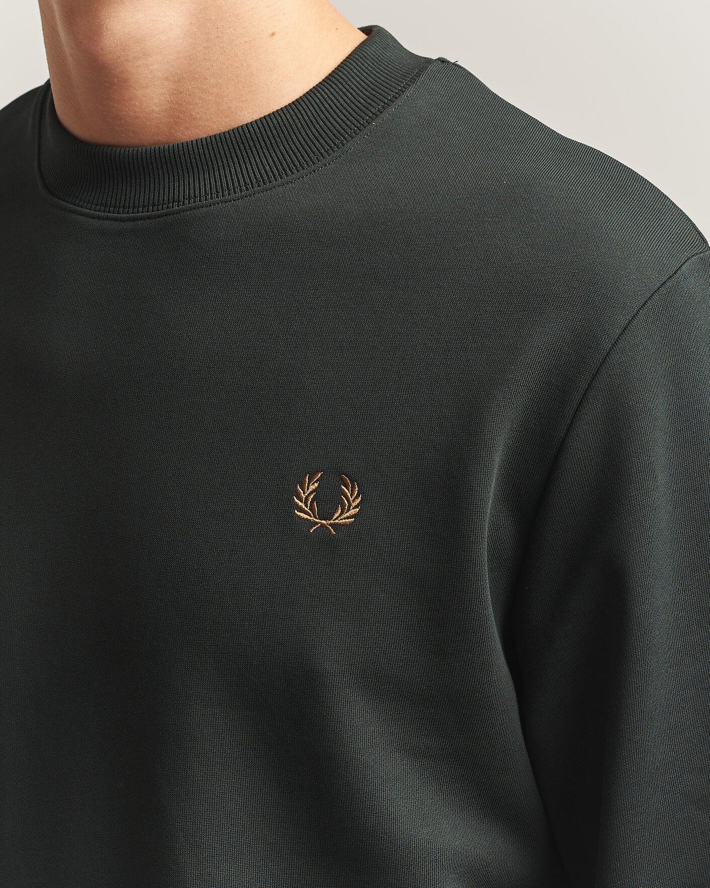 Herren | Pullover | Fred Perry | Crew Neck Sweatshirt Night Green