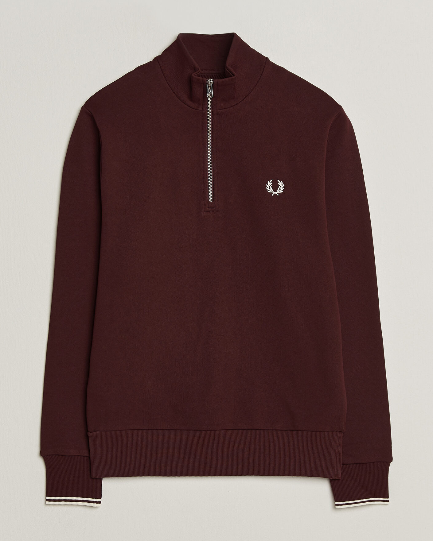 Herren | Pullover | Fred Perry | Half Zip Sweatshirt Oxblood