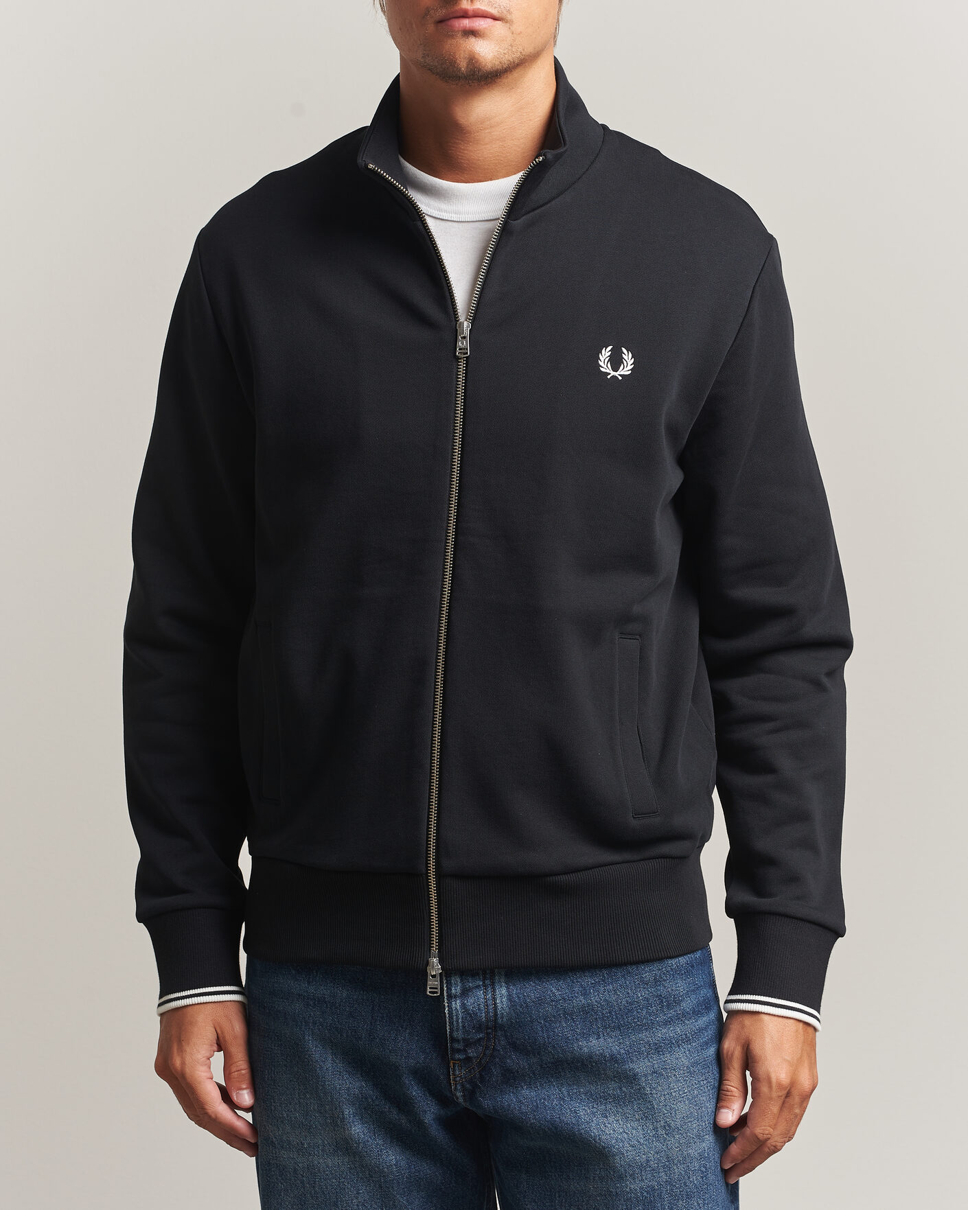 Herren | Pullover | Fred Perry | Full Zip Sweatshirt Black