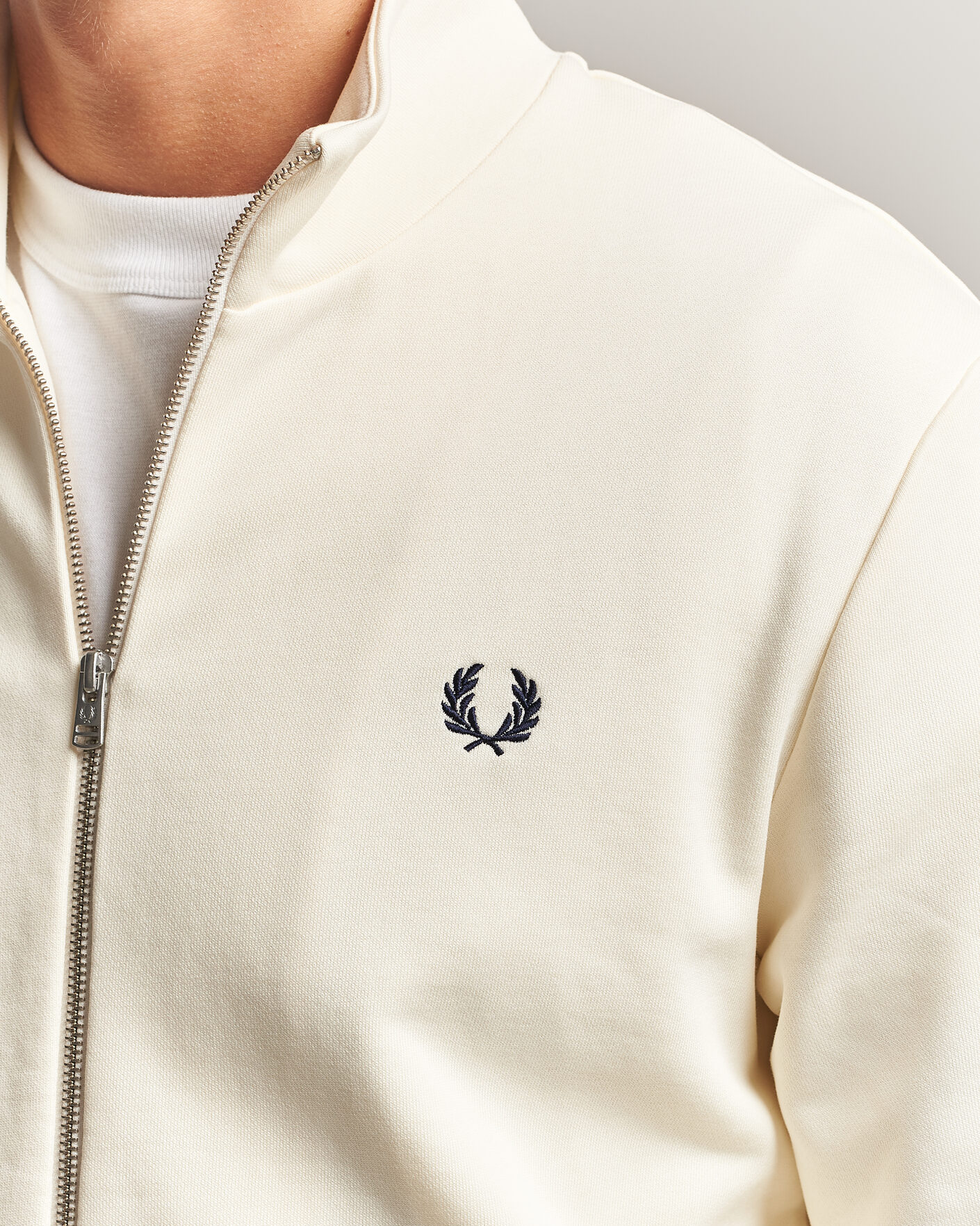 Herren | Pullover | Fred Perry | Full Zip Sweatshirt Ecru