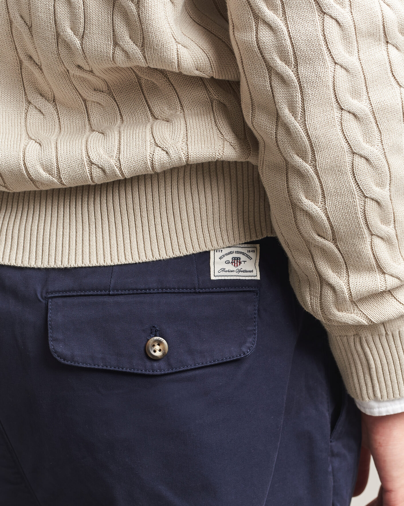 Herren | Hosen | Gant | Relaxed Fit Pleated Cotton Twill Pants Evening Blue