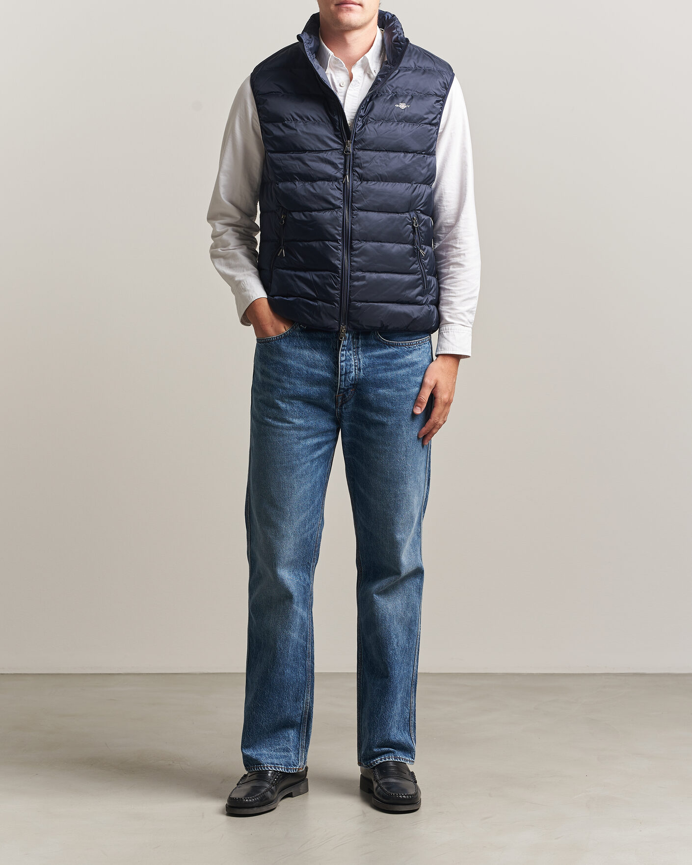 Herren | Westen | Gant | Light Down Vest Evening Blue