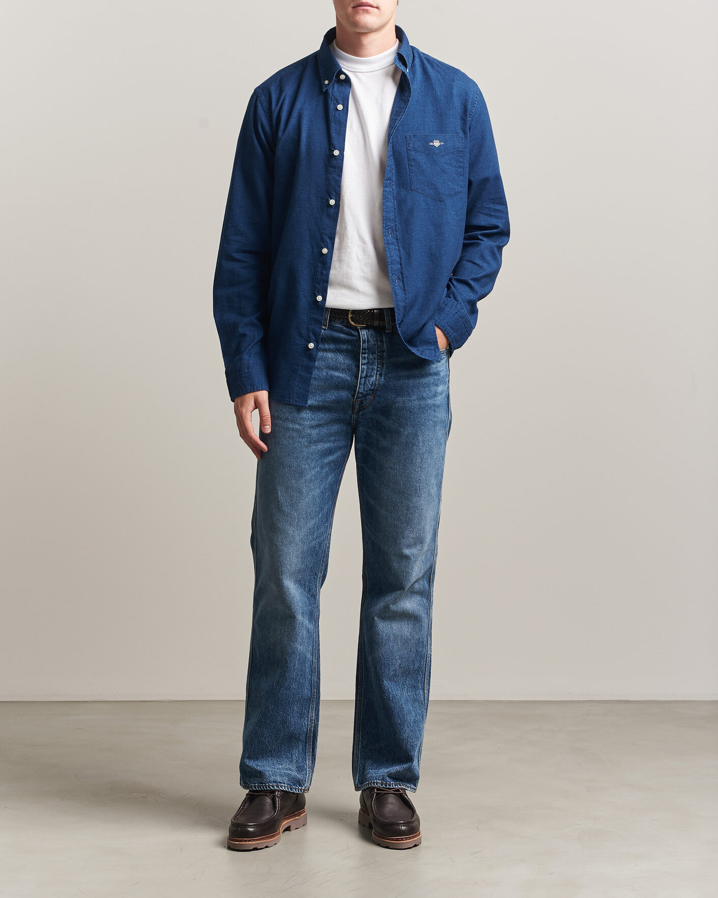 Herren | Hemden | Gant | Regular Fit Indigo Oxford Shirt Dark Blue