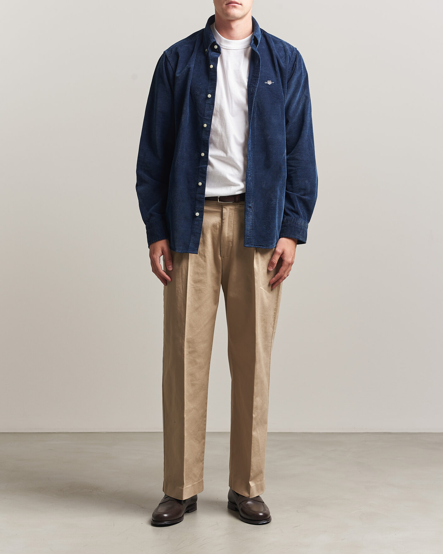 Herren | Hemden | Gant | Indigo Corduroy Shirt Dark Blue