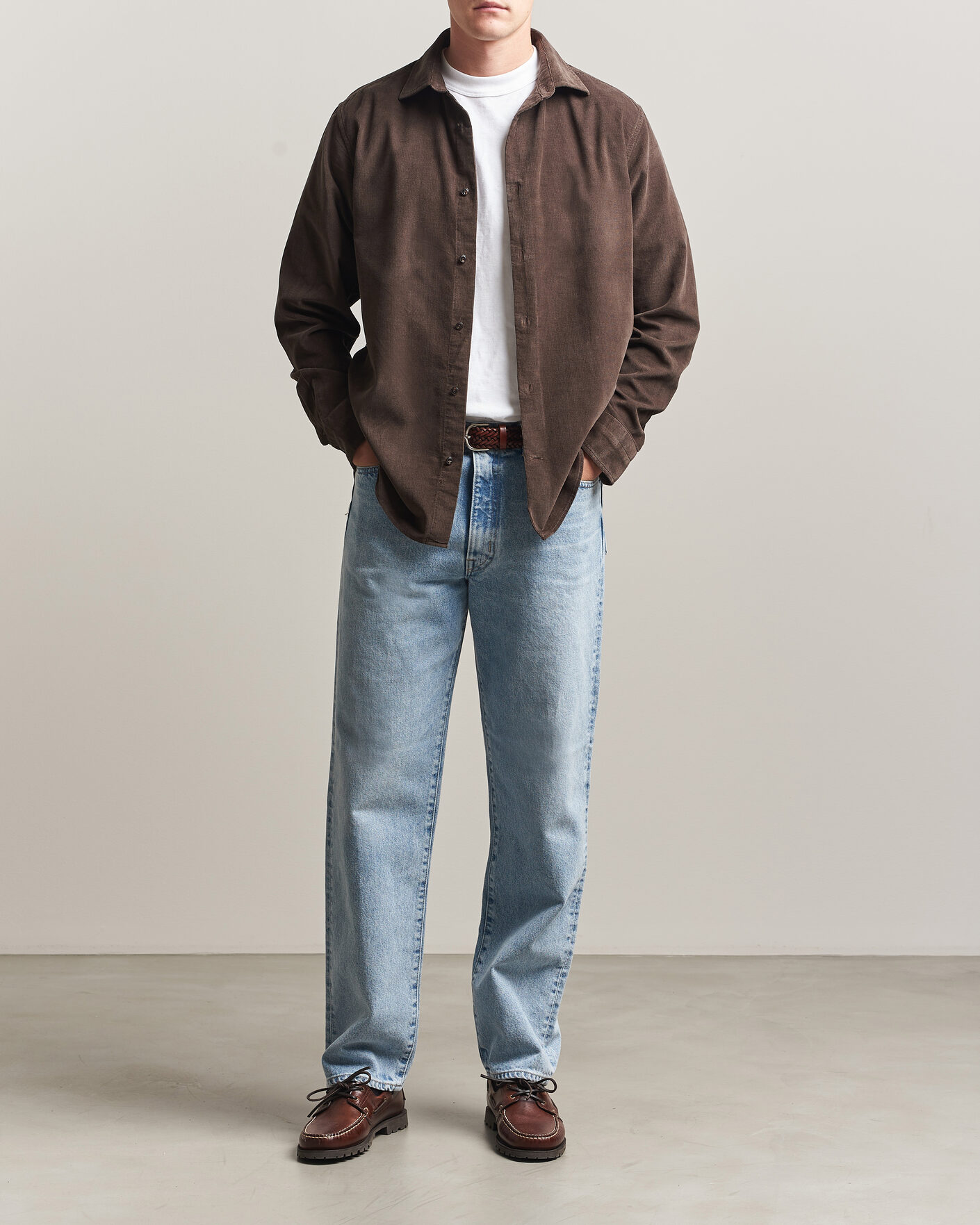 Herren | Hemden | Gant | Regular Fit Baby Cord Shirt Shadow Brown