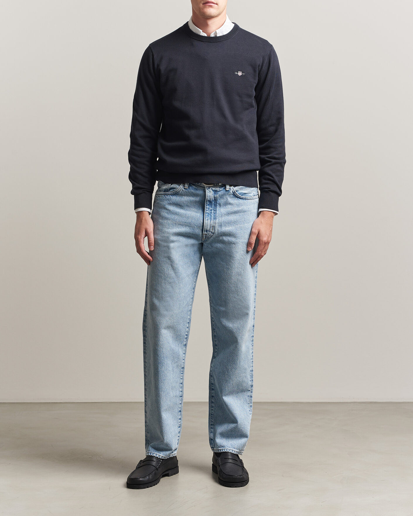 Herren | Pullover | Gant | Classic Cotton Crew Neck Black