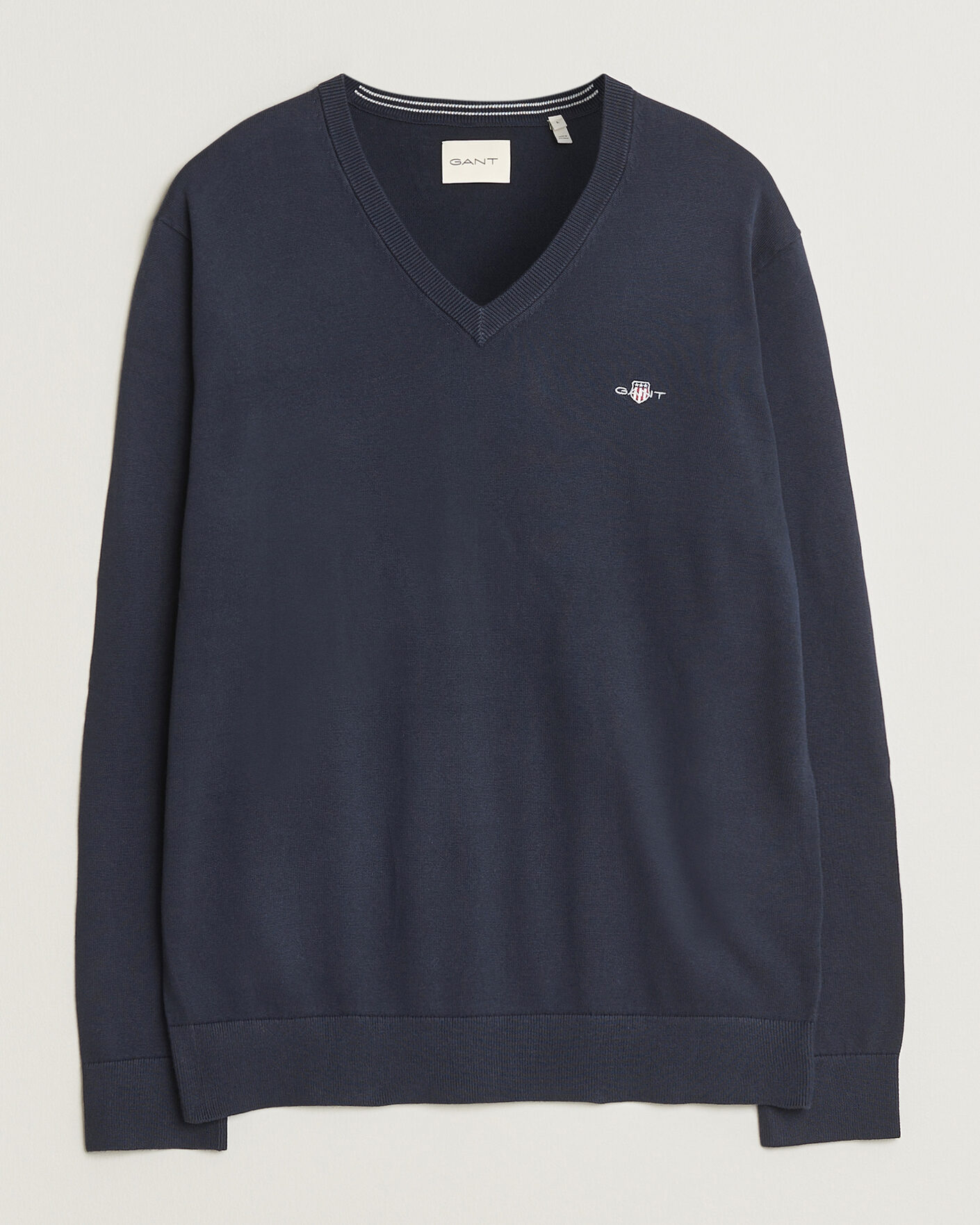 Herren | Pullover | Gant | Classic Cotton V-Neck Evening Blue
