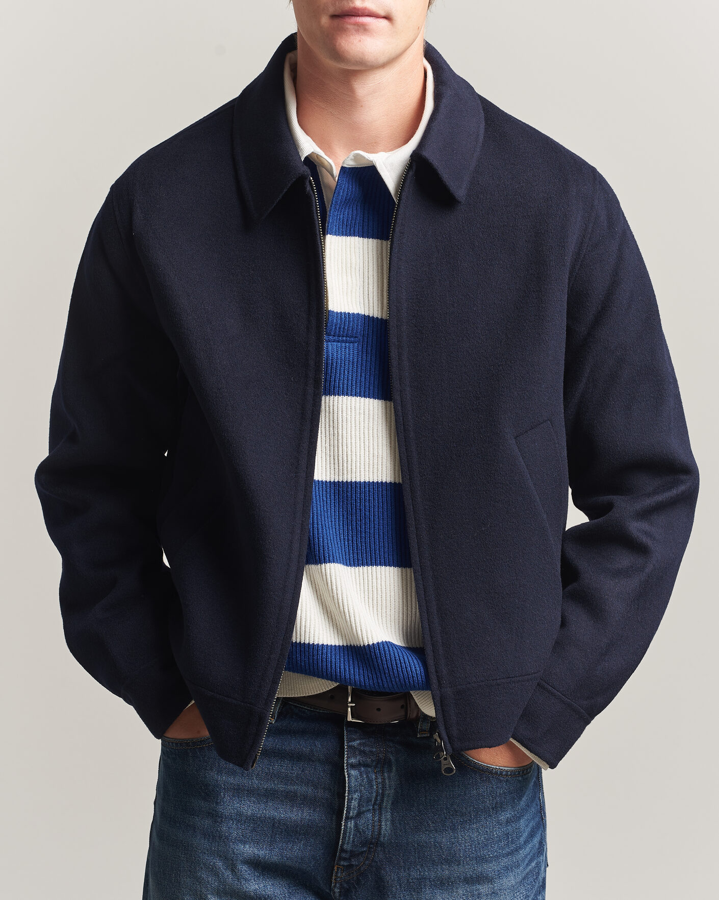 Herren | Jacken | Gant | Handstitched Wool/Cashmere Jacket Evening Blue