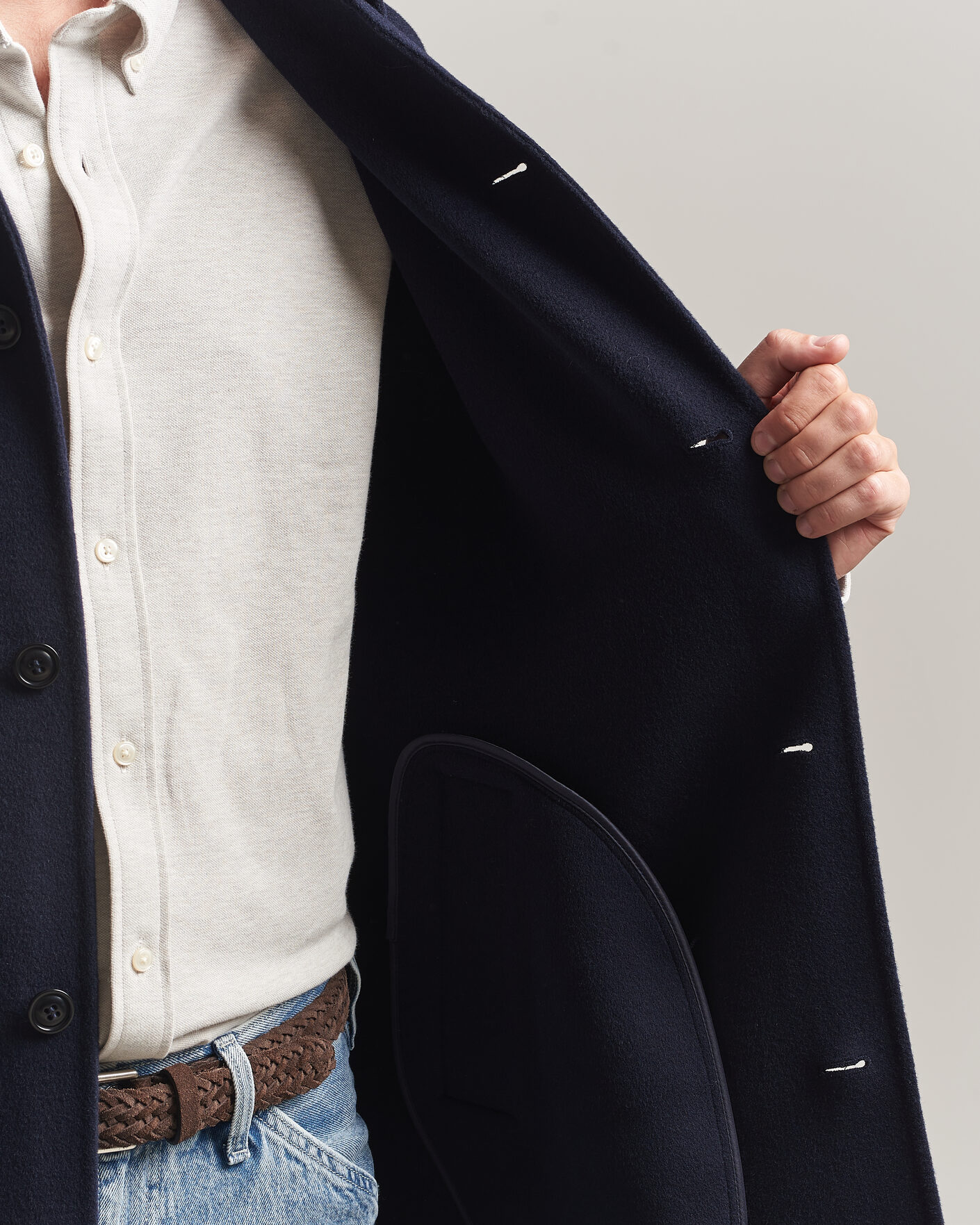 Herren | Jacken | Gant | Handstitched Wool/Cashmere Top Coat Evening Blue