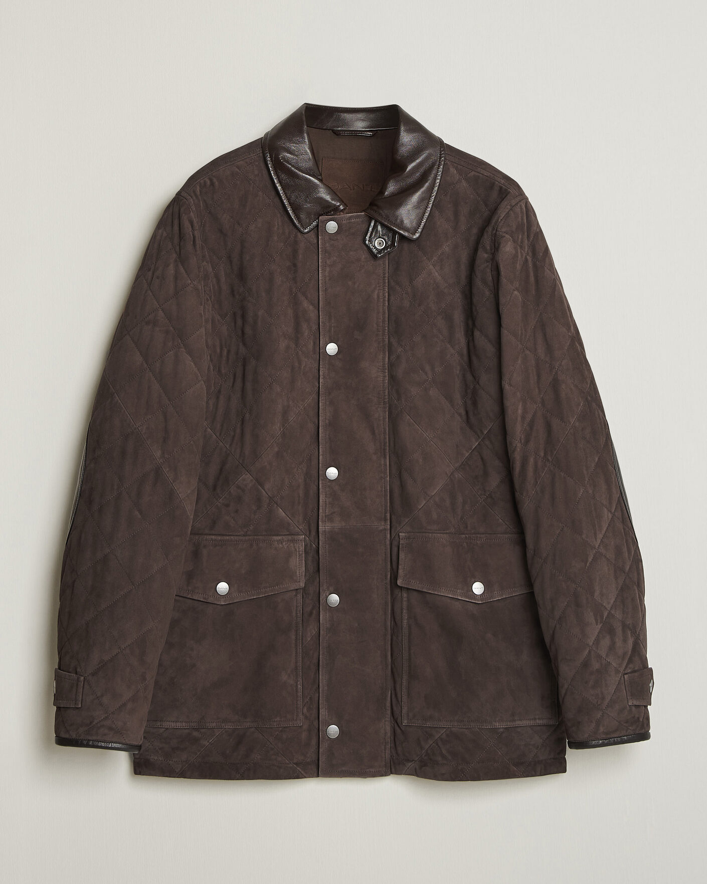 Herren | Jacken | Gant | Quilted Suede Jacket Black Brown