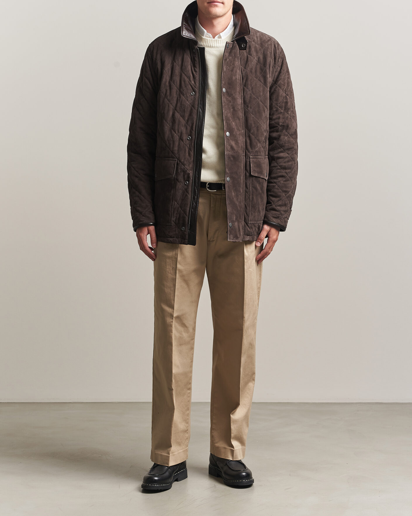 Herren | Jacken | Gant | Quilted Suede Jacket Black Brown