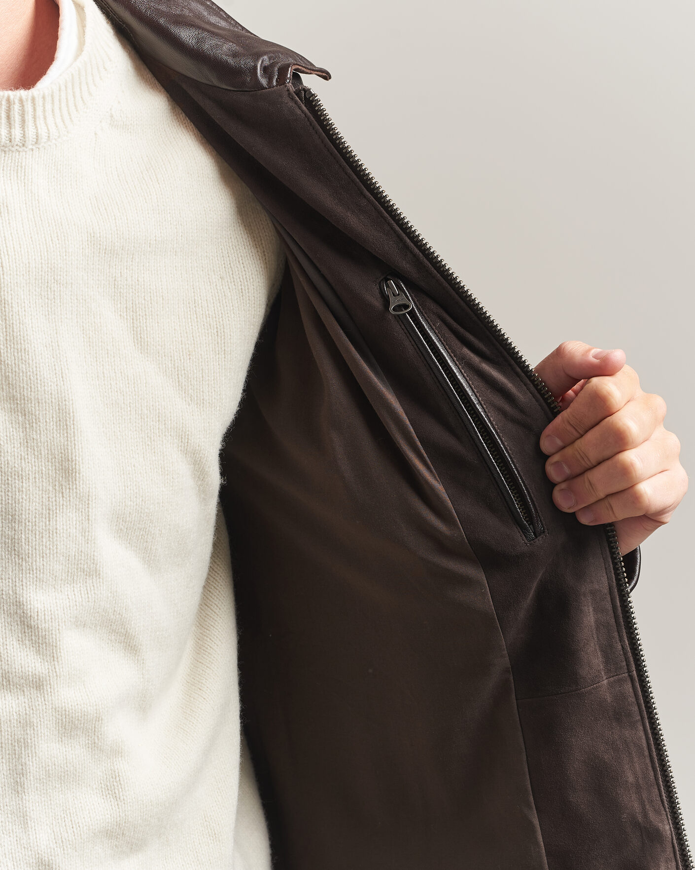 Herren | Jacken | Gant | Quilted Suede Jacket Black Brown