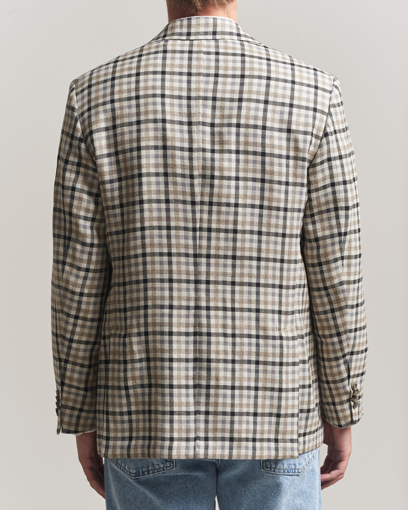Herren | Sakkos | Gant | Wool/Linen Checked Blazer Cream