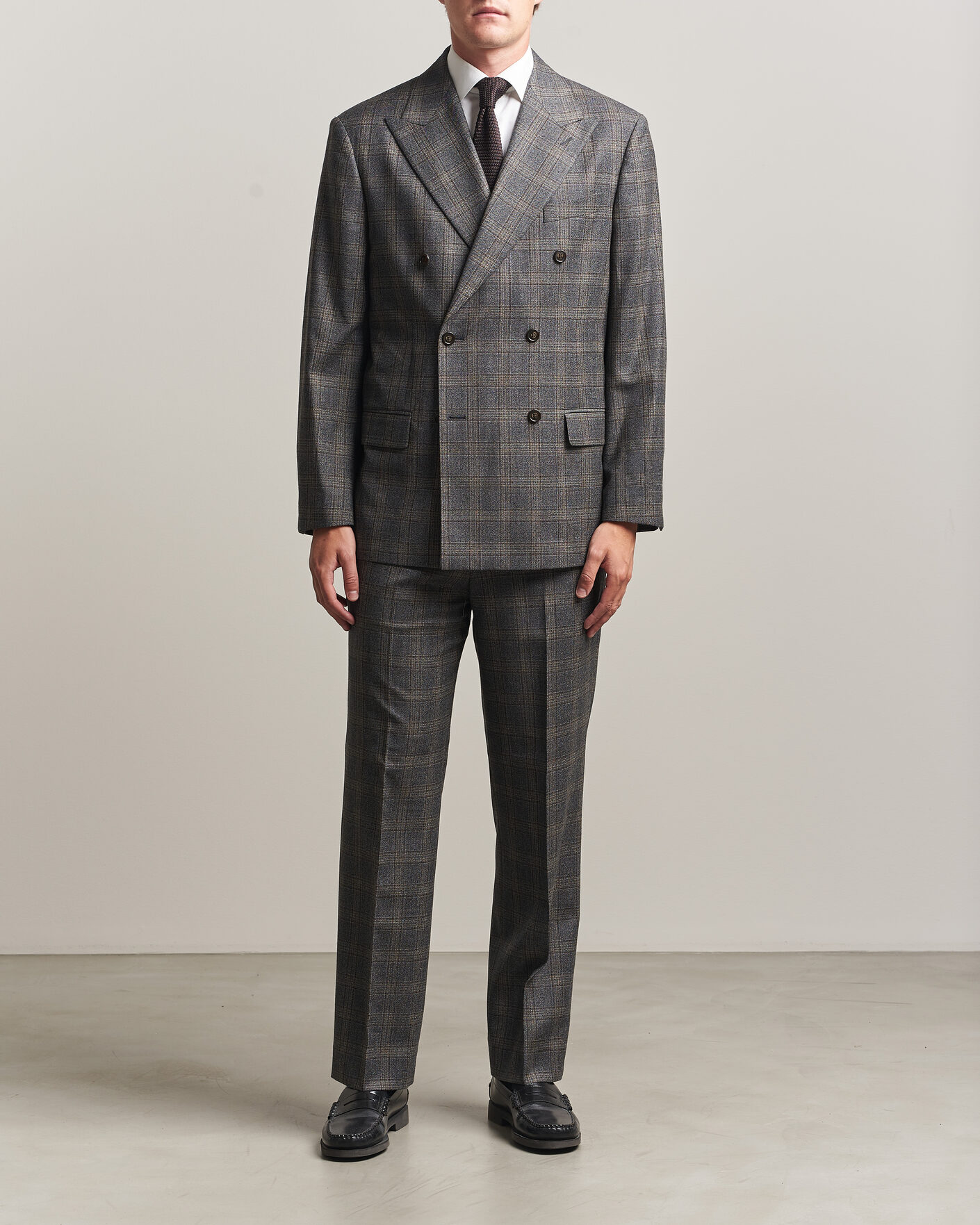 Herren | Sakkos | Gant | Wool Glencheck Double Breasted Blazer Ceramic Grey