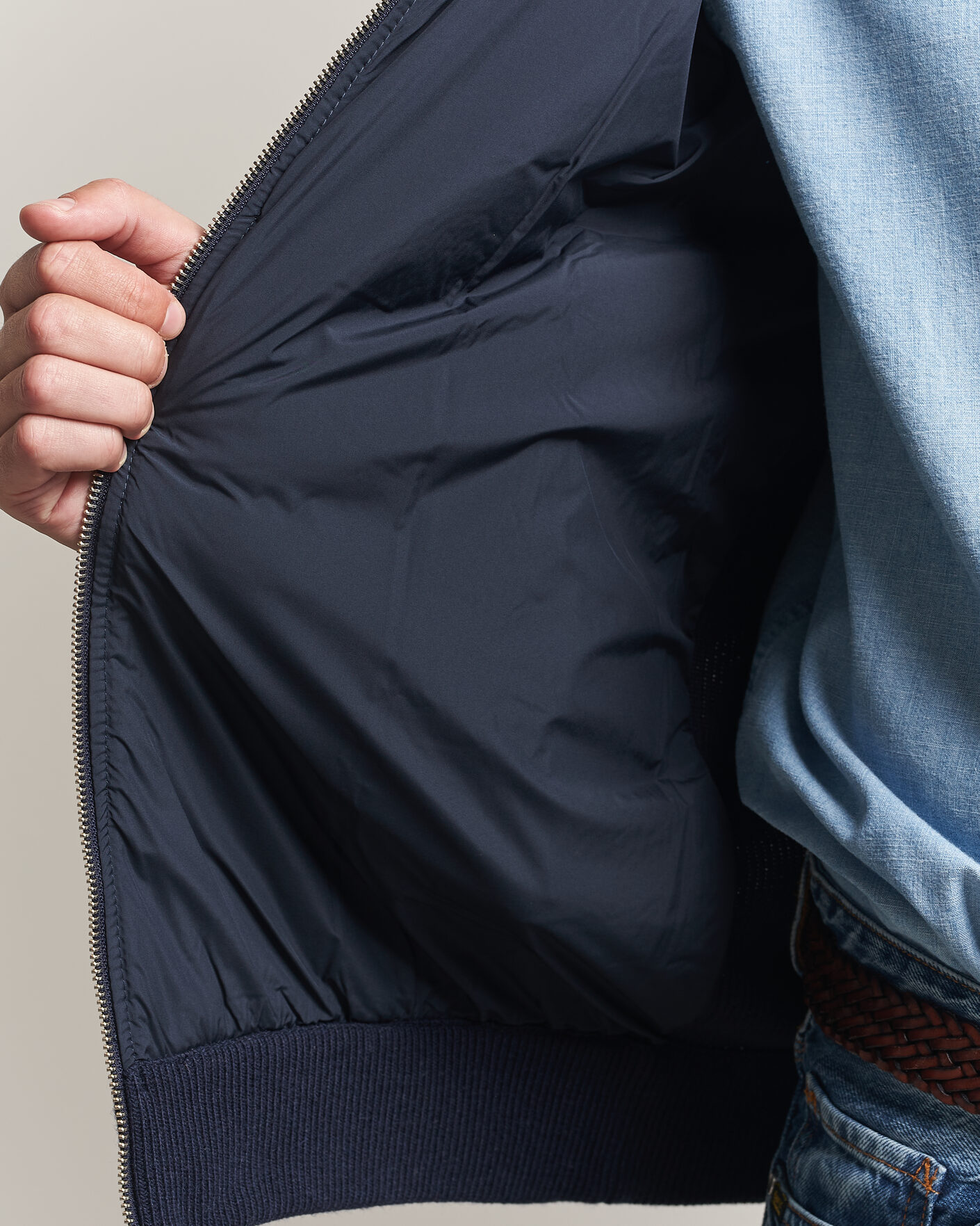 Herren | Pullover | Gant | Hybrid Full Zip Evening Blue