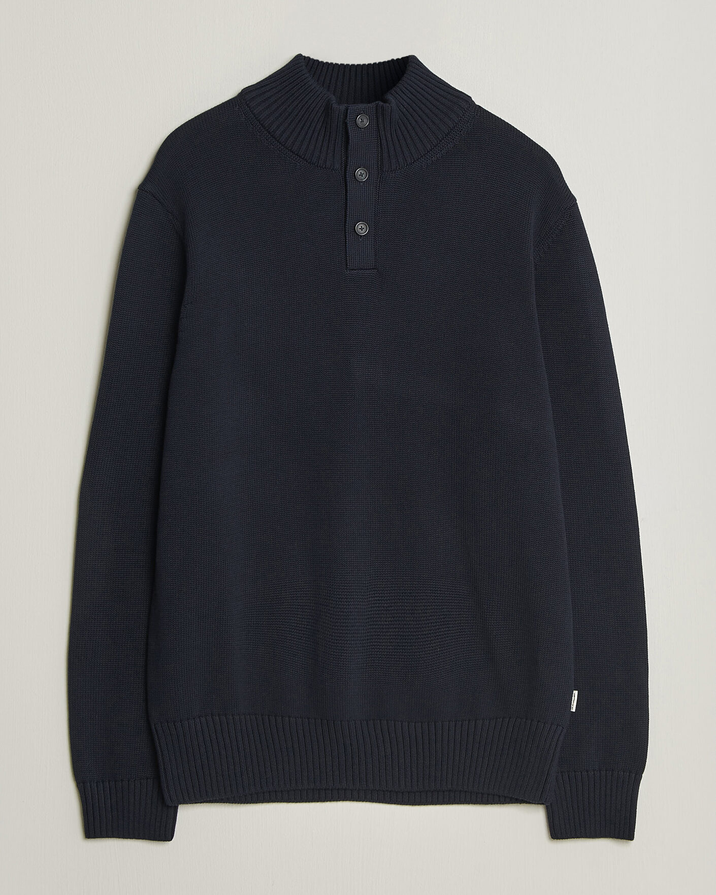 Herren | Pullover | Gant | Supima Cotton Half Buttoned Neck Evening Blue