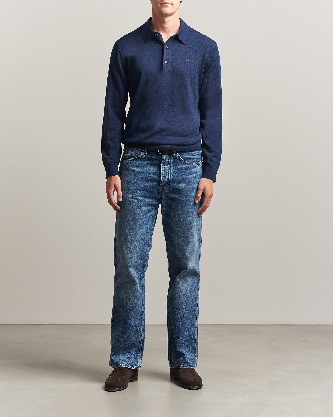 Herren | Pullover | Gant | Extrafine Merino Knitted Polo Marine