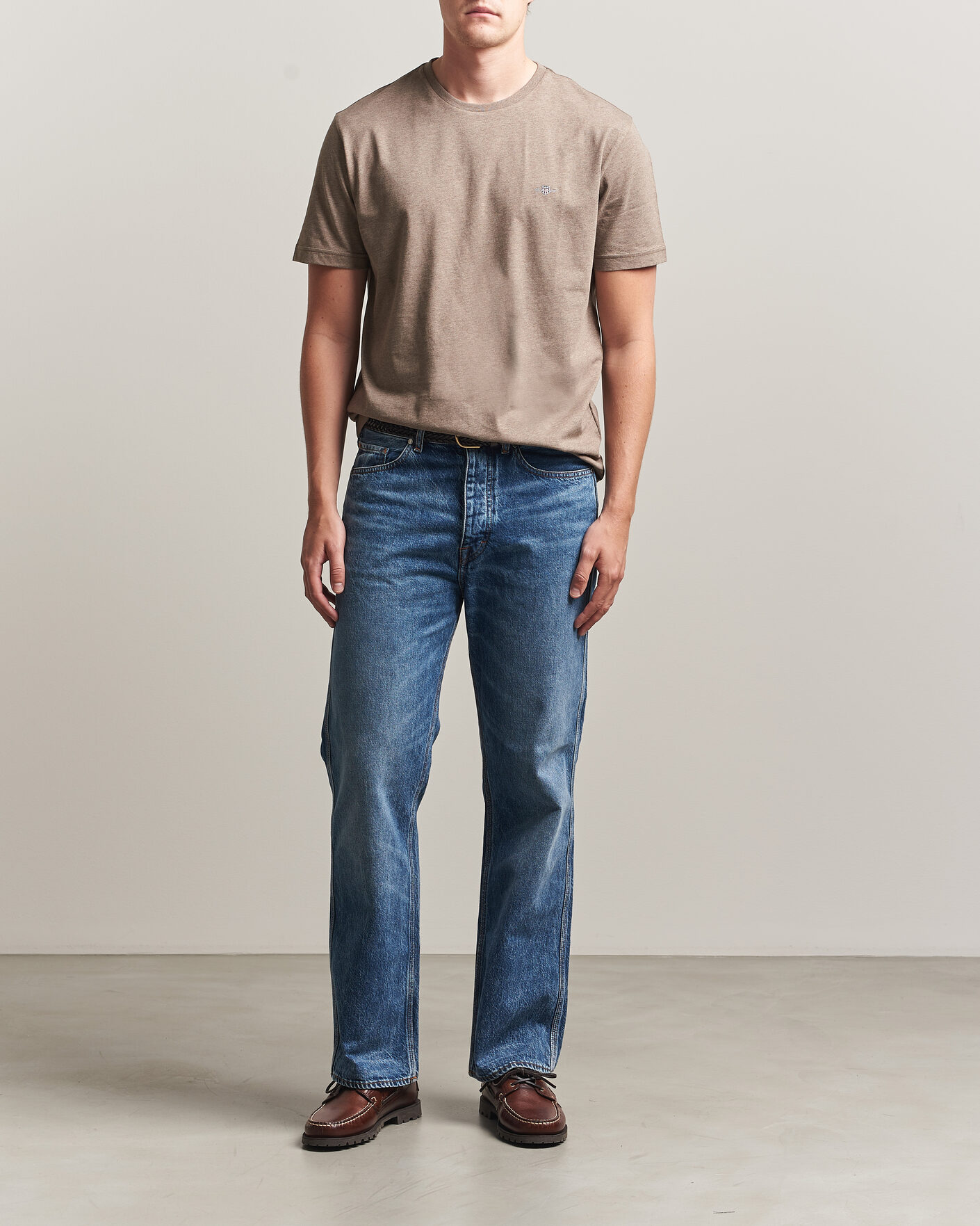Herren | T-Shirts | Gant | The Original T-Shirt Dark Hazelnut Melange