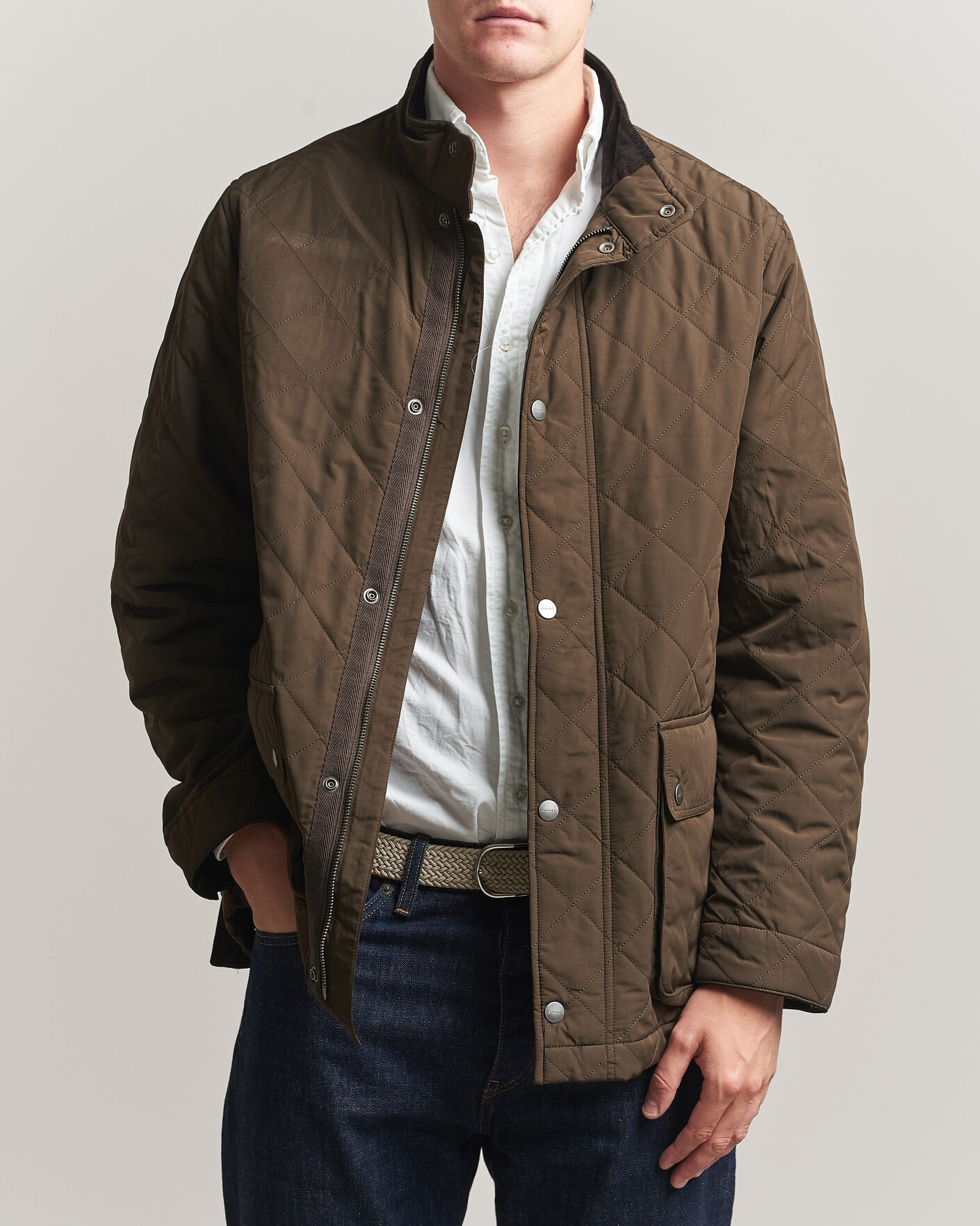 Herren | Jacken | Gant | Classic Quilted Mid Jacket Black Brown