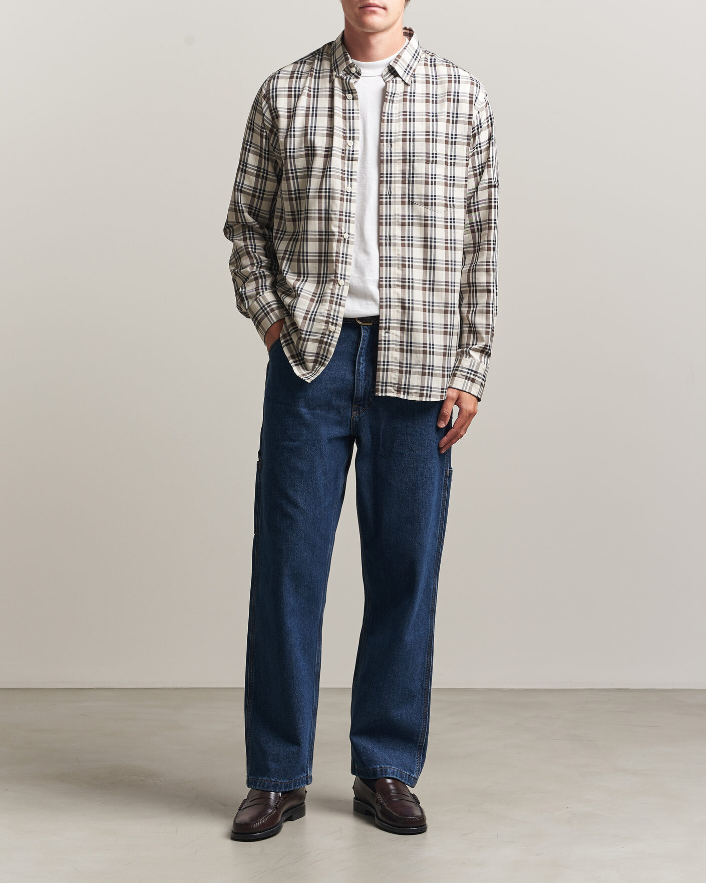 Herren | Hemden | Gant | Regular Fit Twill Checked Shirt Sand