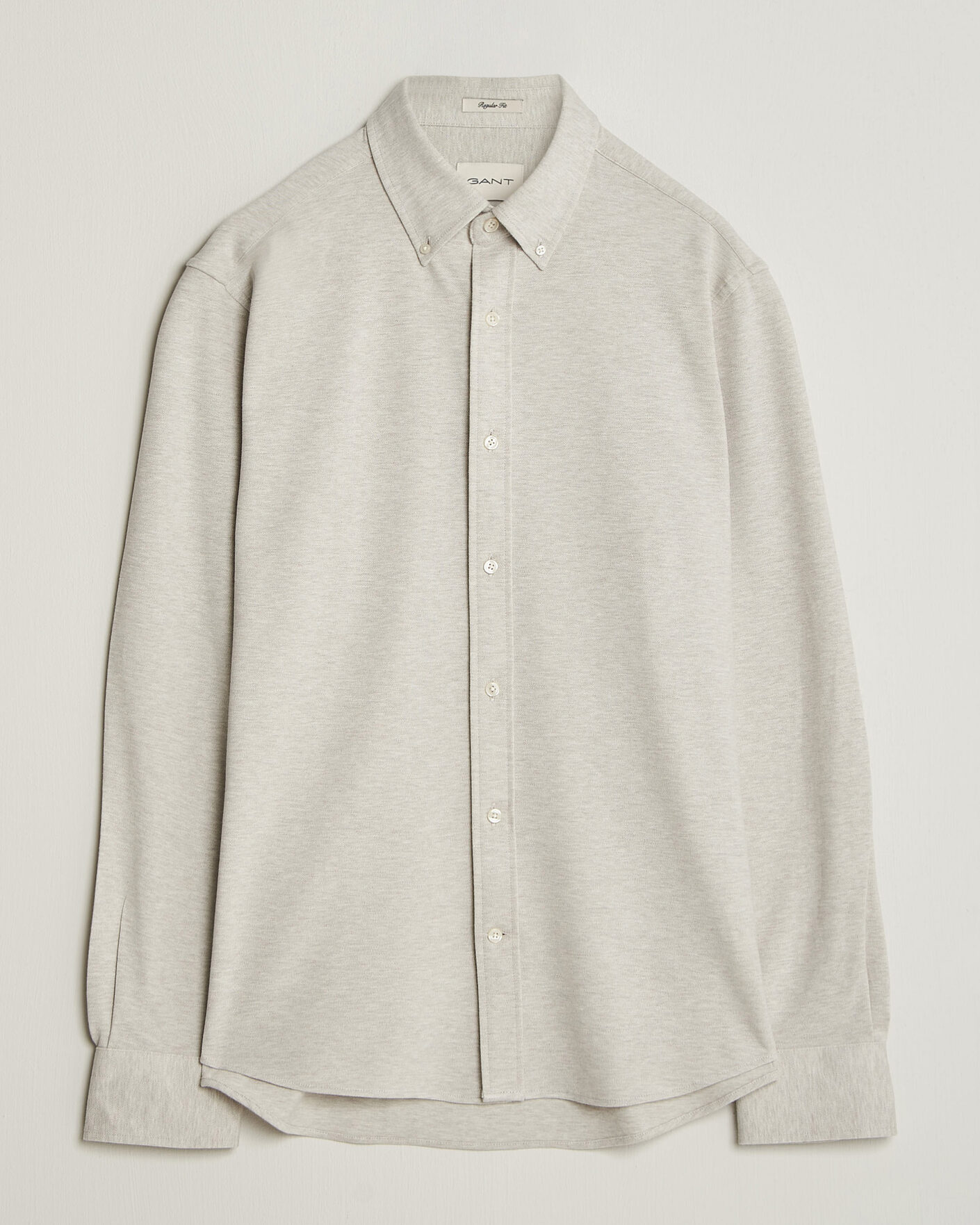 Herren | Hemden | Gant | Regular Fit Jersey Pique Shirt Light Beige Melange