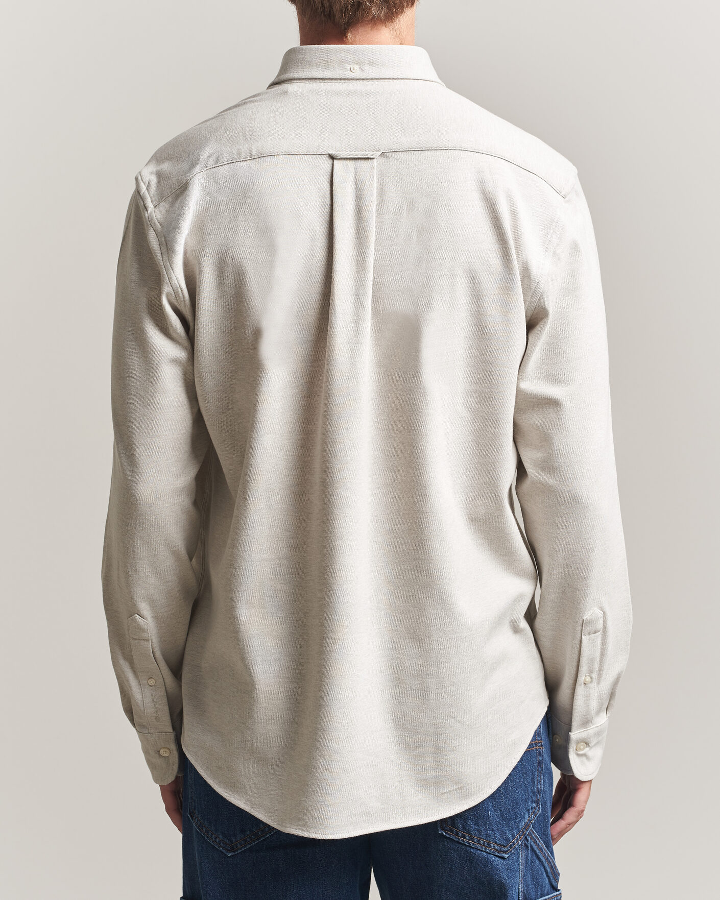 Herren | Hemden | Gant | Regular Fit Jersey Pique Shirt Light Beige Melange