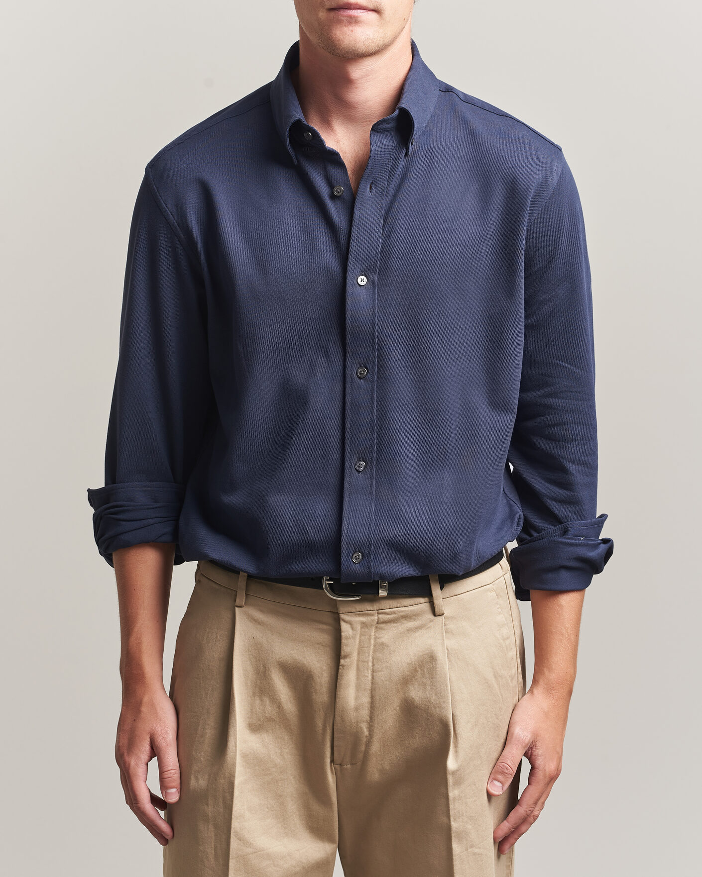Herren | Hemden | Gant | Regular Fit Jersey Pique Shirt Marine