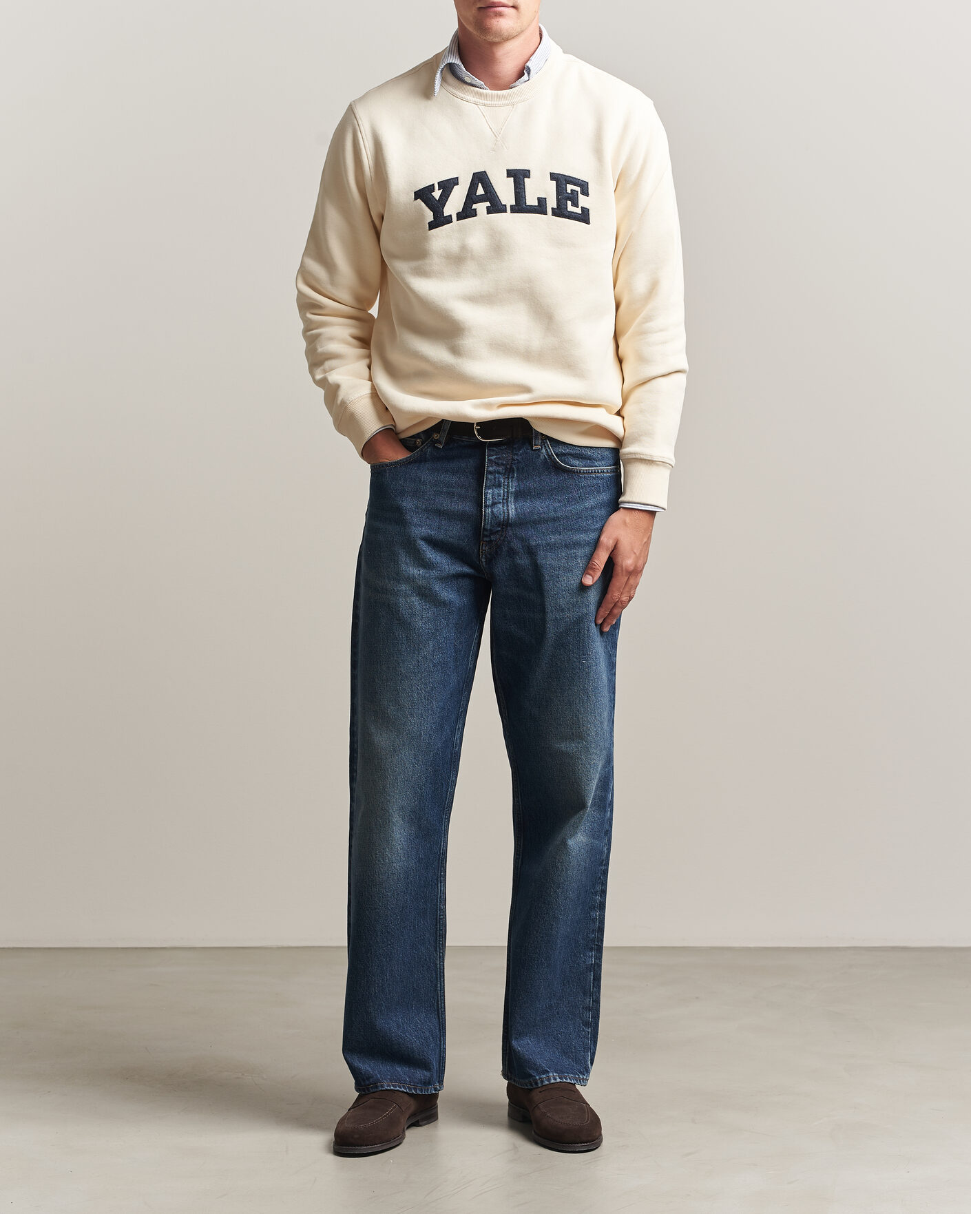 Herren | Pullover | Gant | YALE Crew Neck Sweatshirt Cream