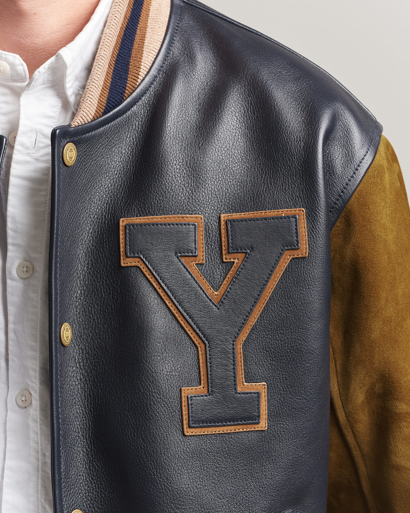 Herren | Jacken | Gant | YALE Suede/Leather Varsity Jacket Navy