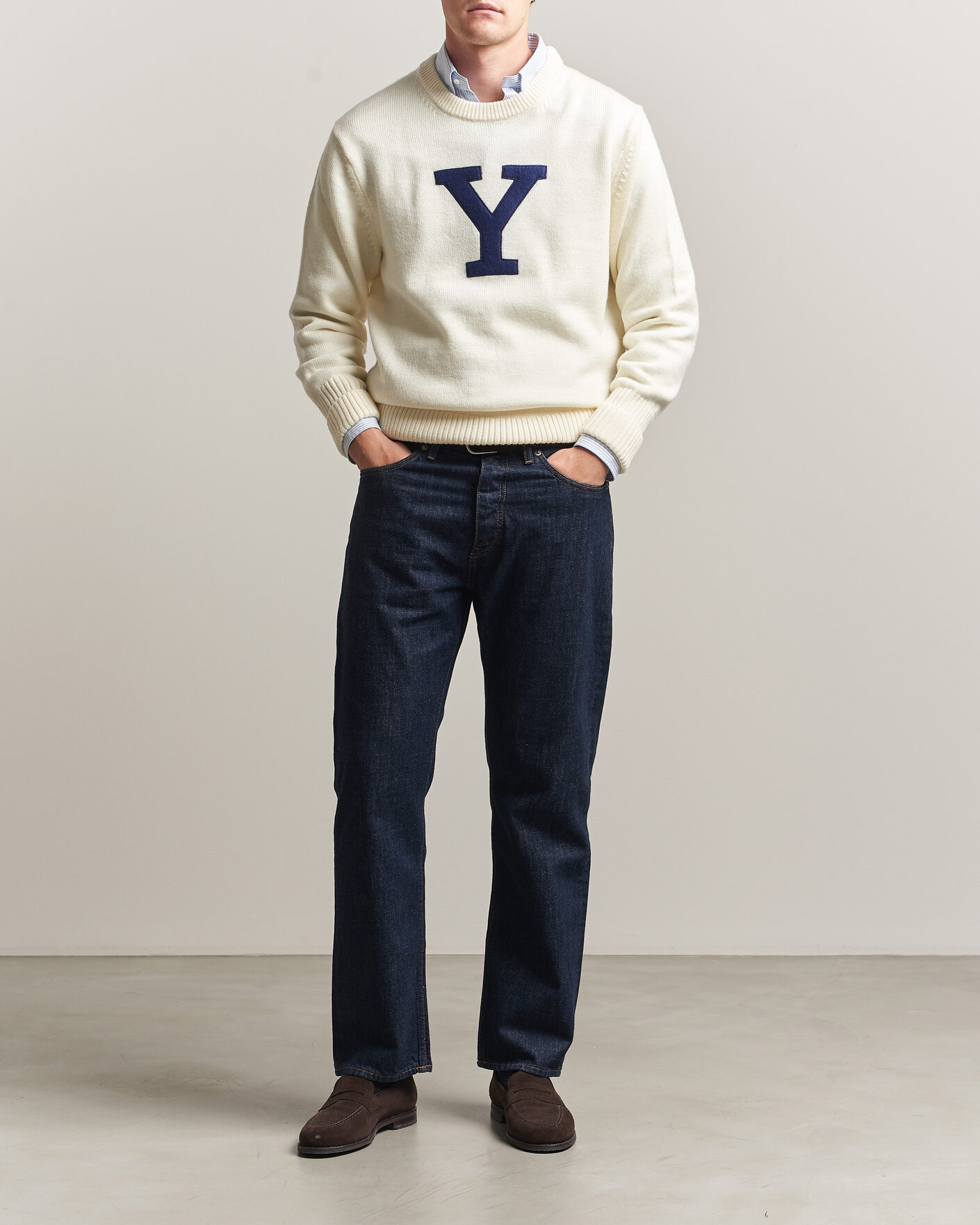 Herren | Pullover | Gant | YALE Merino Crew Neck Cream