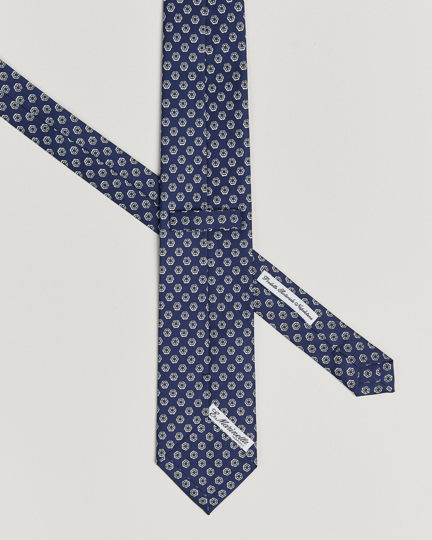 Herren | Krawatten | E. Marinella | 3-Fold Printed Silk Tie Dark Blue